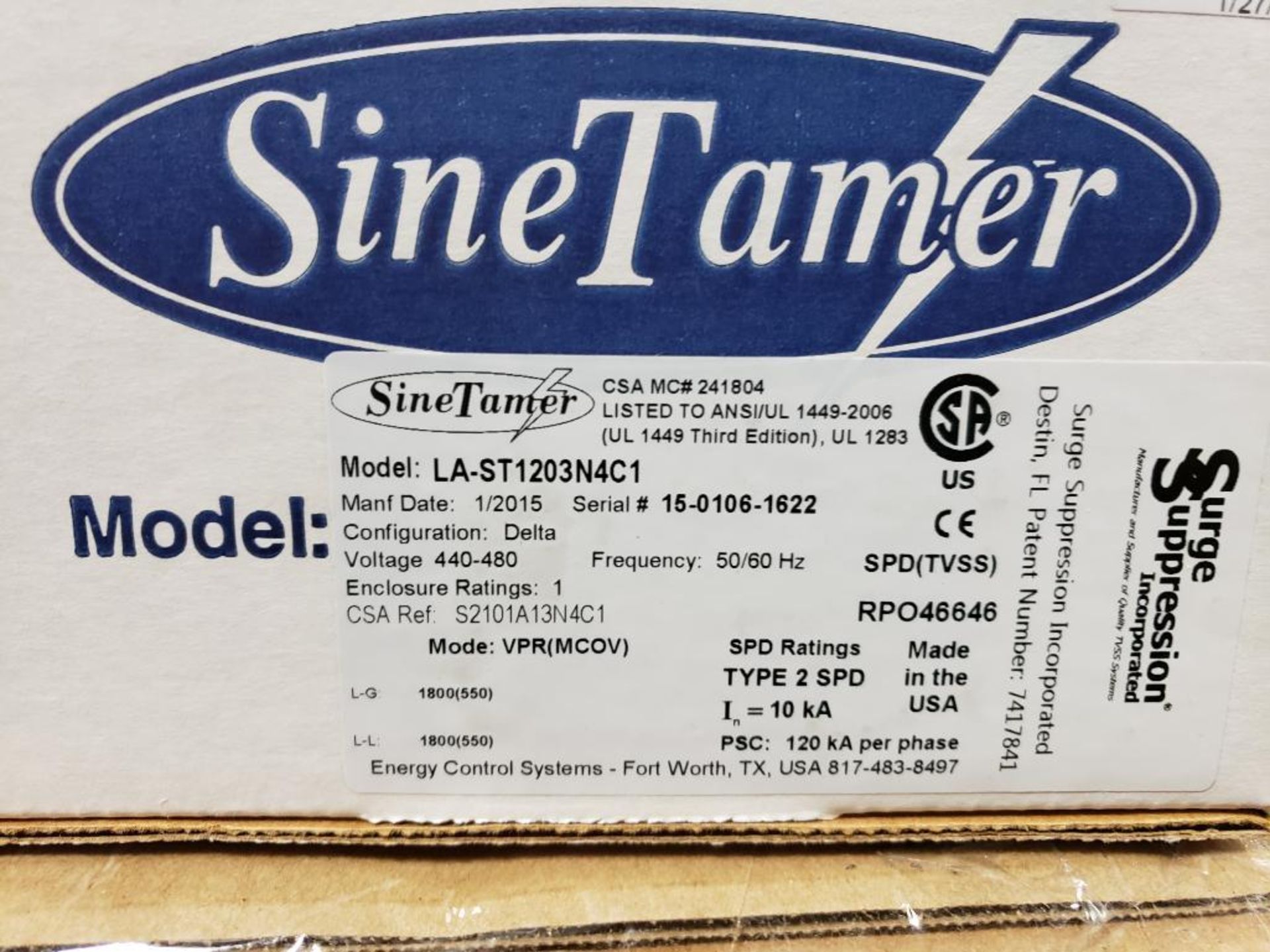 Surge Suppression INC. SineTamer LA-ST1203N4C1. New in box. - Image 3 of 3