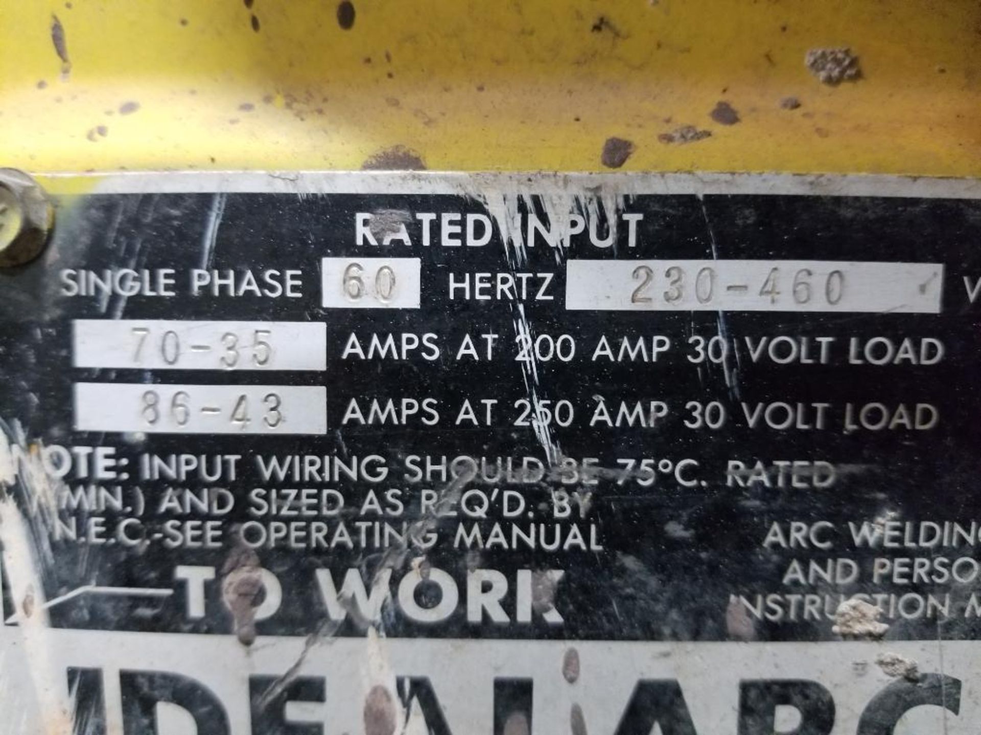 Lincoln arc welder IDEALARC 250. Single phase, 230-460V. - Image 5 of 11