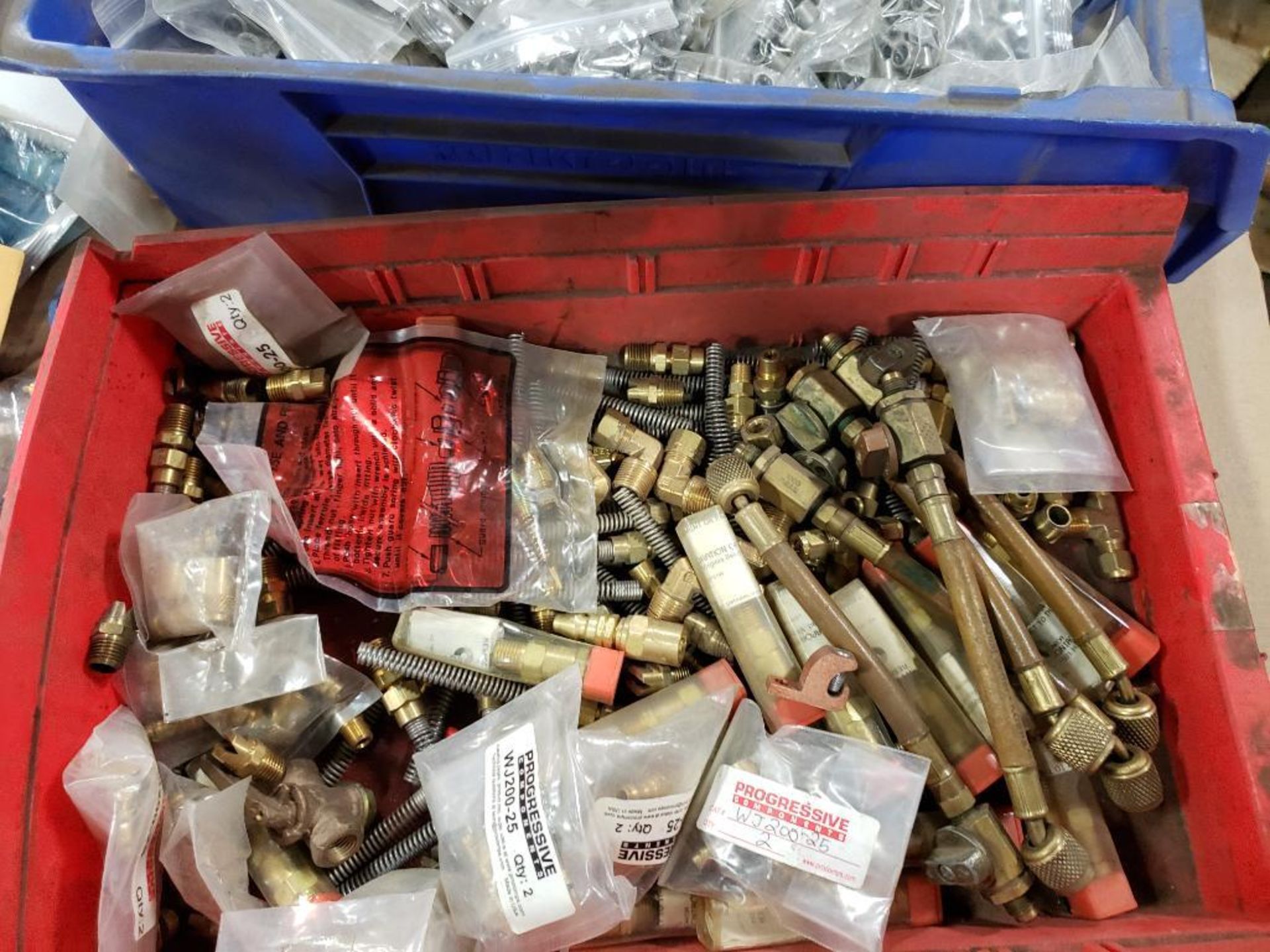 Pallet of assorted replacement parts. Bearings, wrenches hoses. - Image 6 of 10