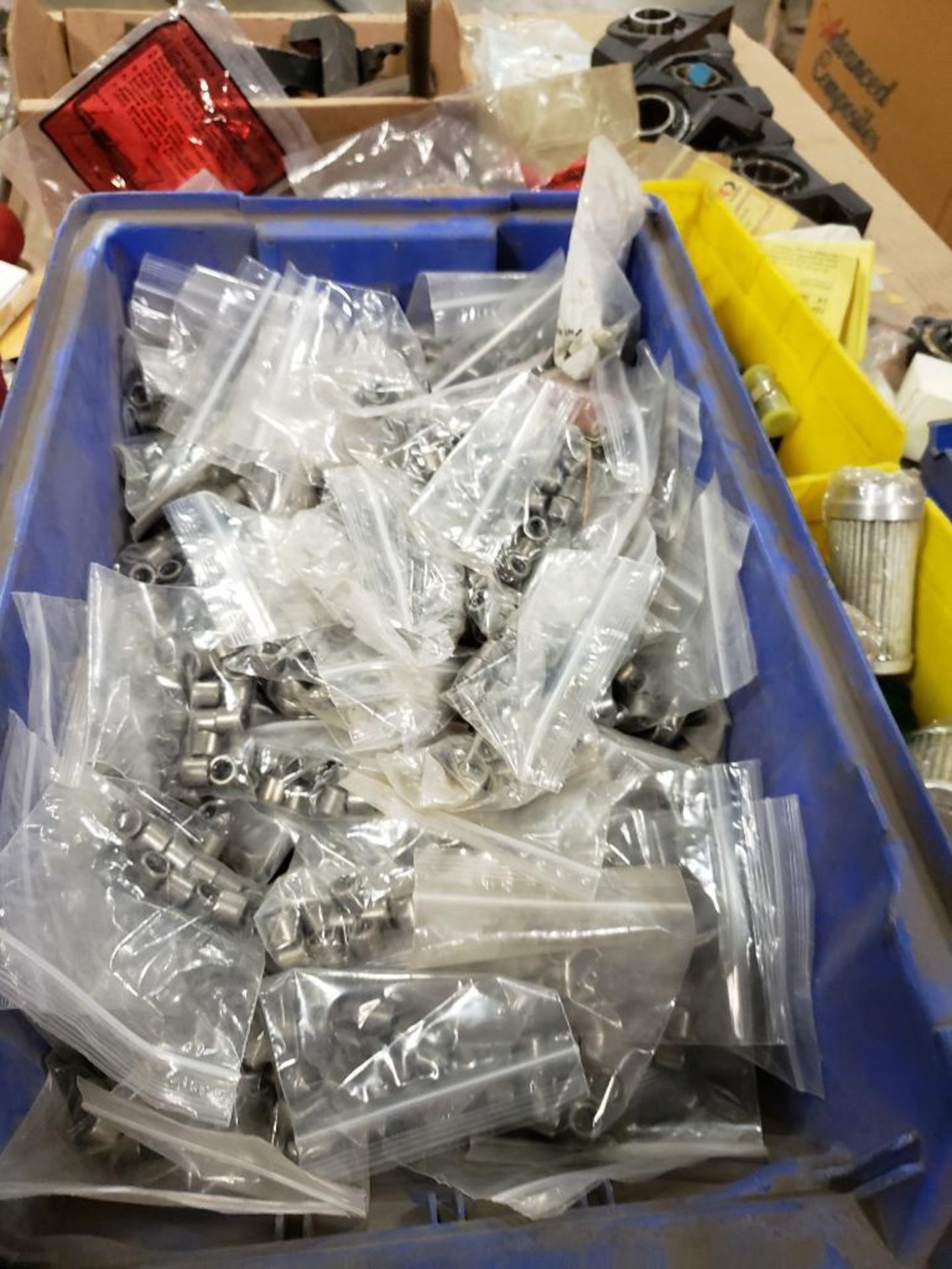 Pallet of assorted replacement parts. Bearings, wrenches hoses. - Image 7 of 10