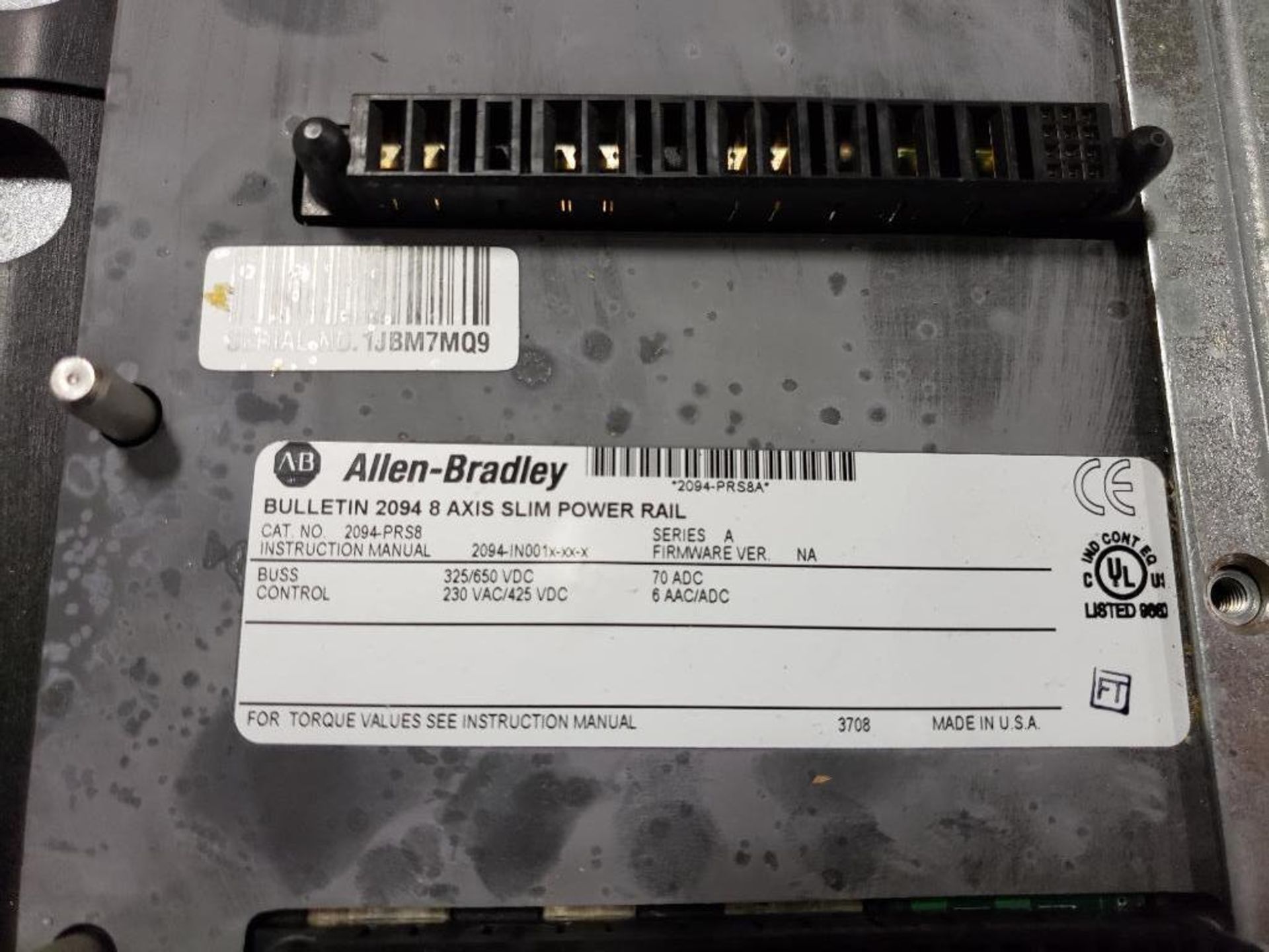 Allen Bradley 2094-PRS8 8-Axis slim power rail. - Image 2 of 4