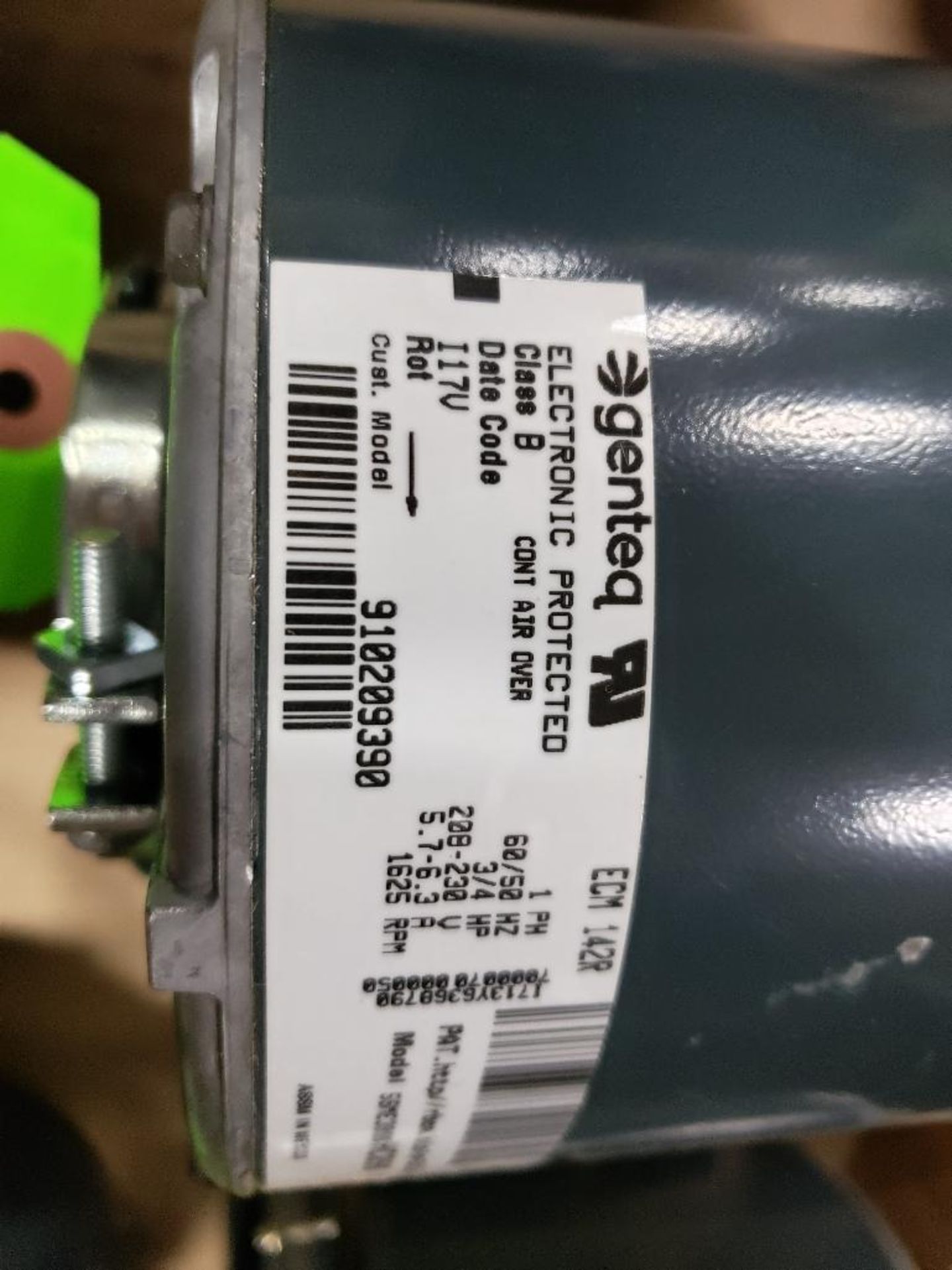 3/4HP Genteq ECM-142R motor. 1PH, 208-230V, 1625RPM. 5SME39SSHC096. - Image 3 of 4