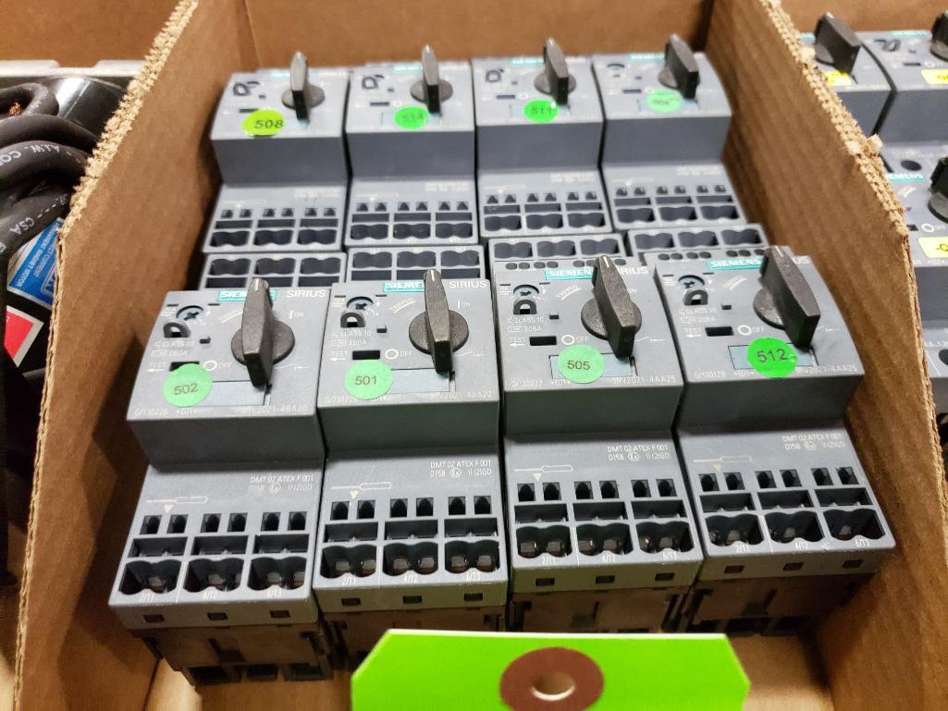 Qty 8 - Assorted Siemens Sirius motor starter, contactor.