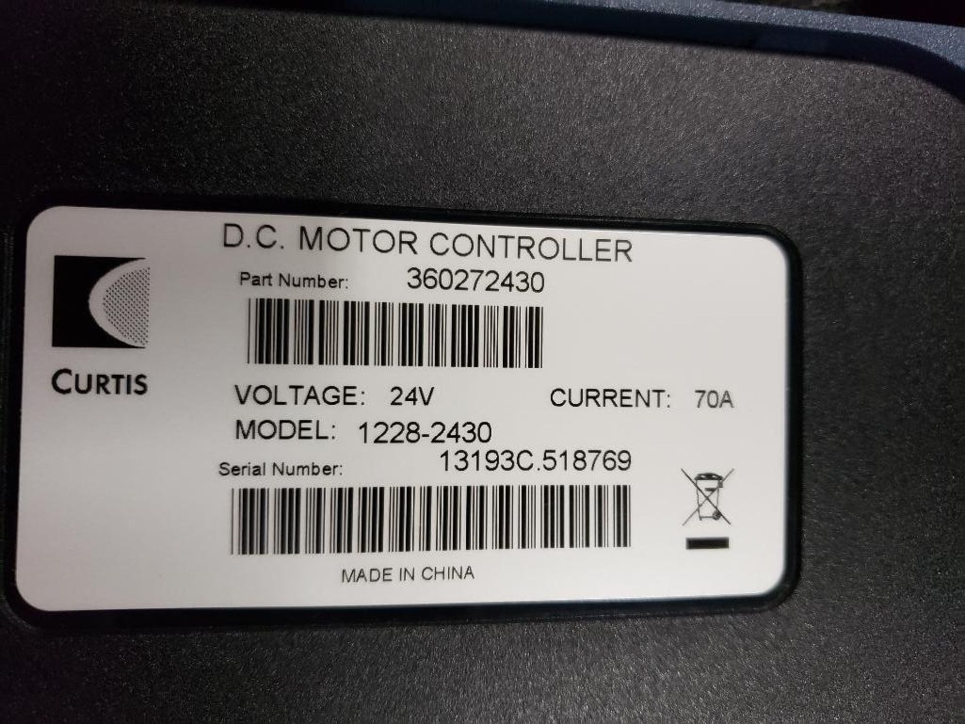 Qty 2 - Curtis 1228-2430 D.C. Motor controller. - Image 3 of 3