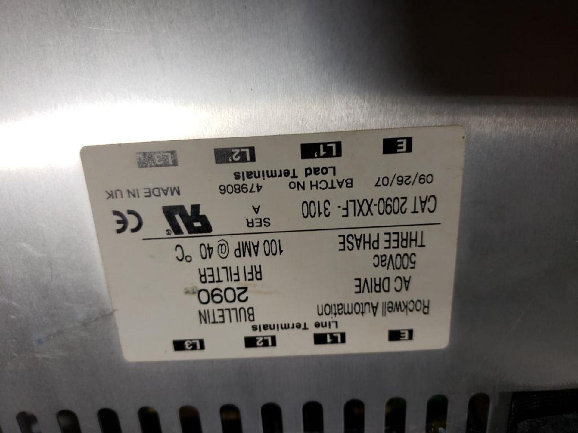 Rockwell Automation 2090-XXLF-3100 RFI Filter. - Image 2 of 4