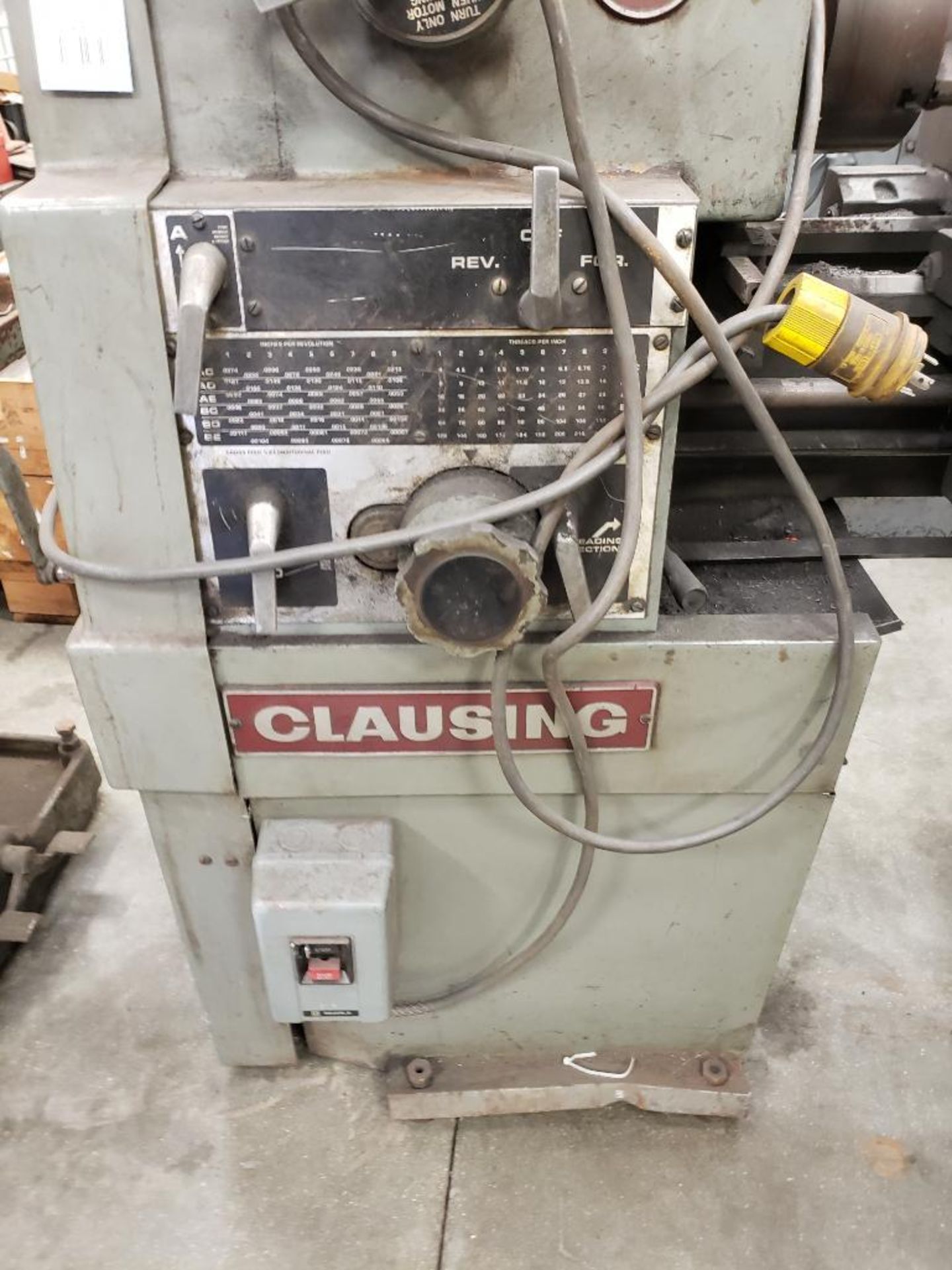 14" Clausing lathe. Model 1402. Serial number 140380. - Image 3 of 19