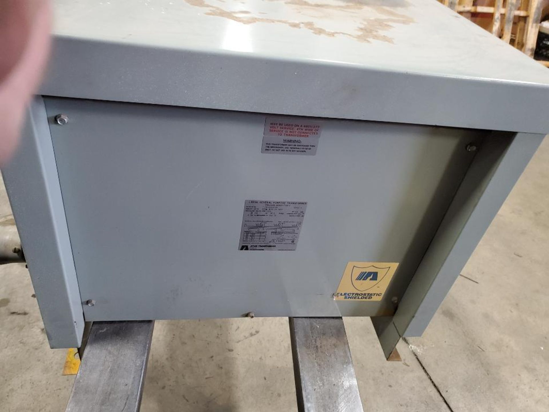 30kVa Acme Transformer. Catalog number T-1A-53312-35. Primary 480v. Secondary 208Y/120. - Image 5 of 11