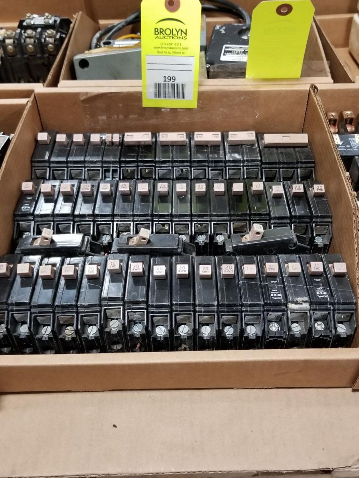 Assorted electrical breakers. Eaton.