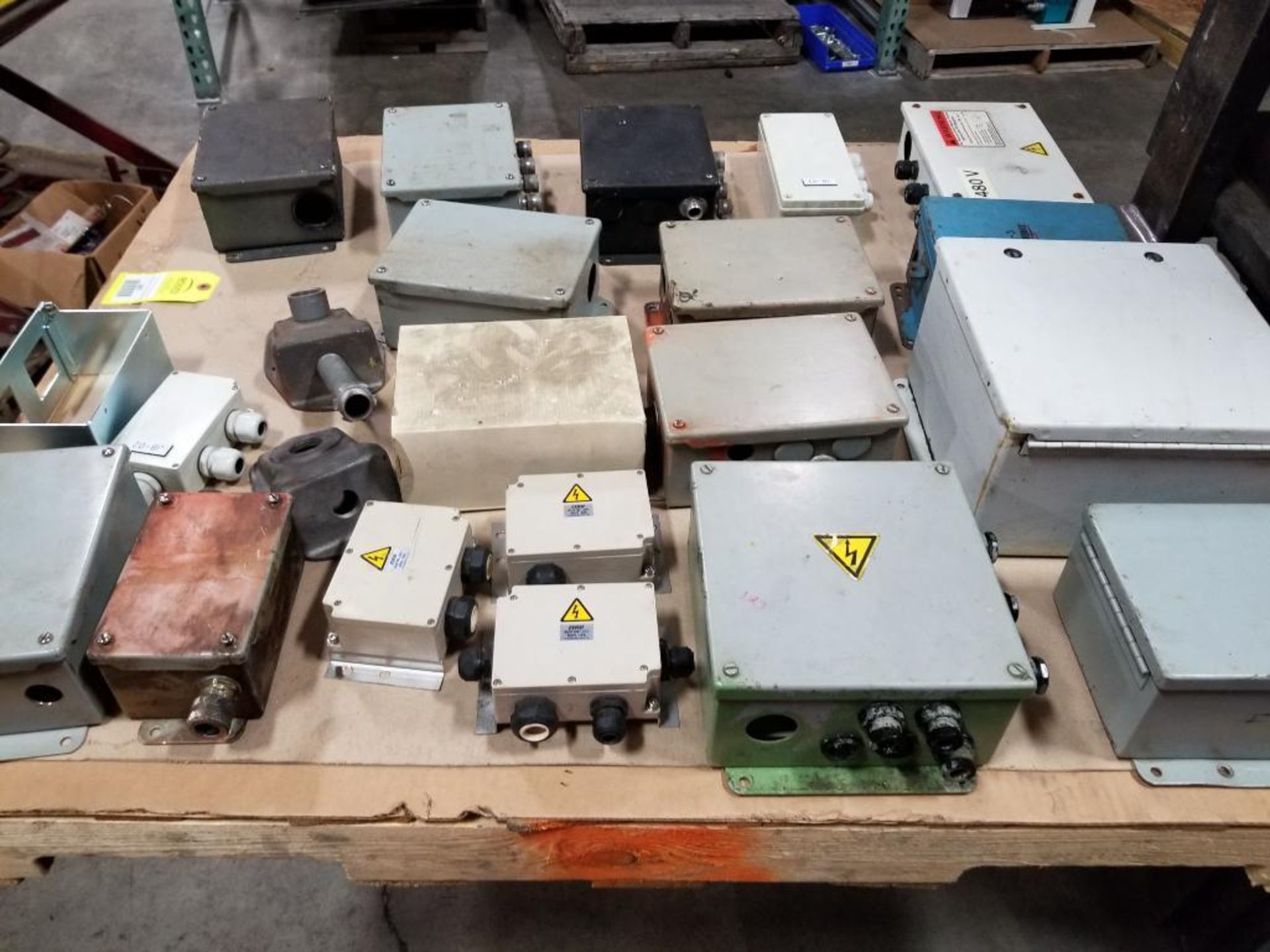 Pallet of assorted electrical conduit boxes. - Image 2 of 11