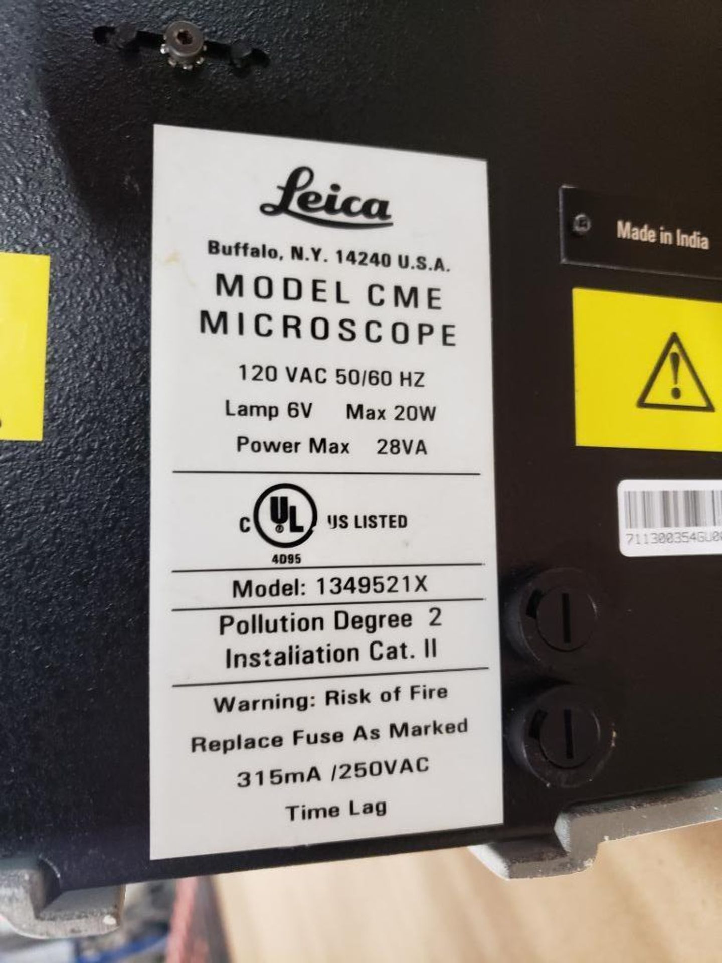 Leica CME Microscope 120VAC. 1349521X. - Image 8 of 8