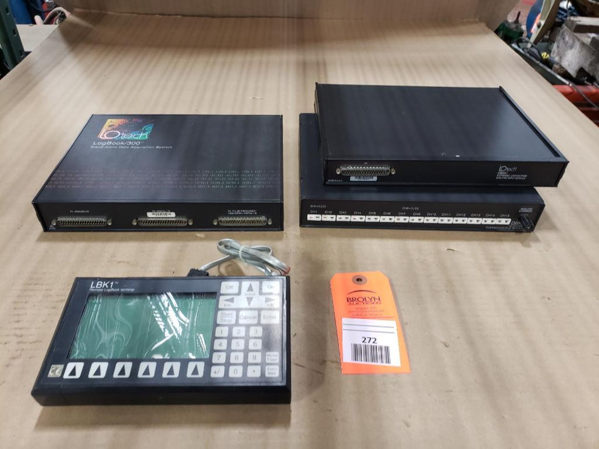 IOTech DAQ system equipment. LogBook/300, LBK1 remote terminal, thermocouple module.