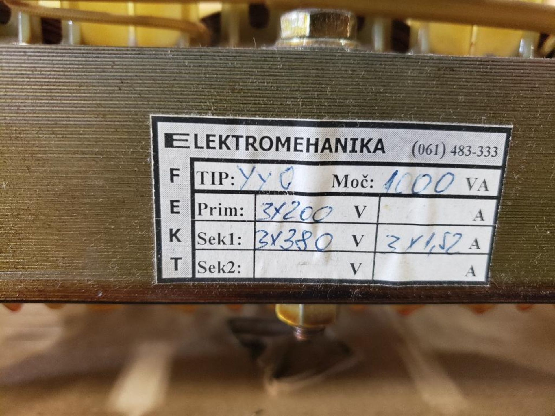 Elektromehanika EIT/L 1000VA transformer. - Image 2 of 4