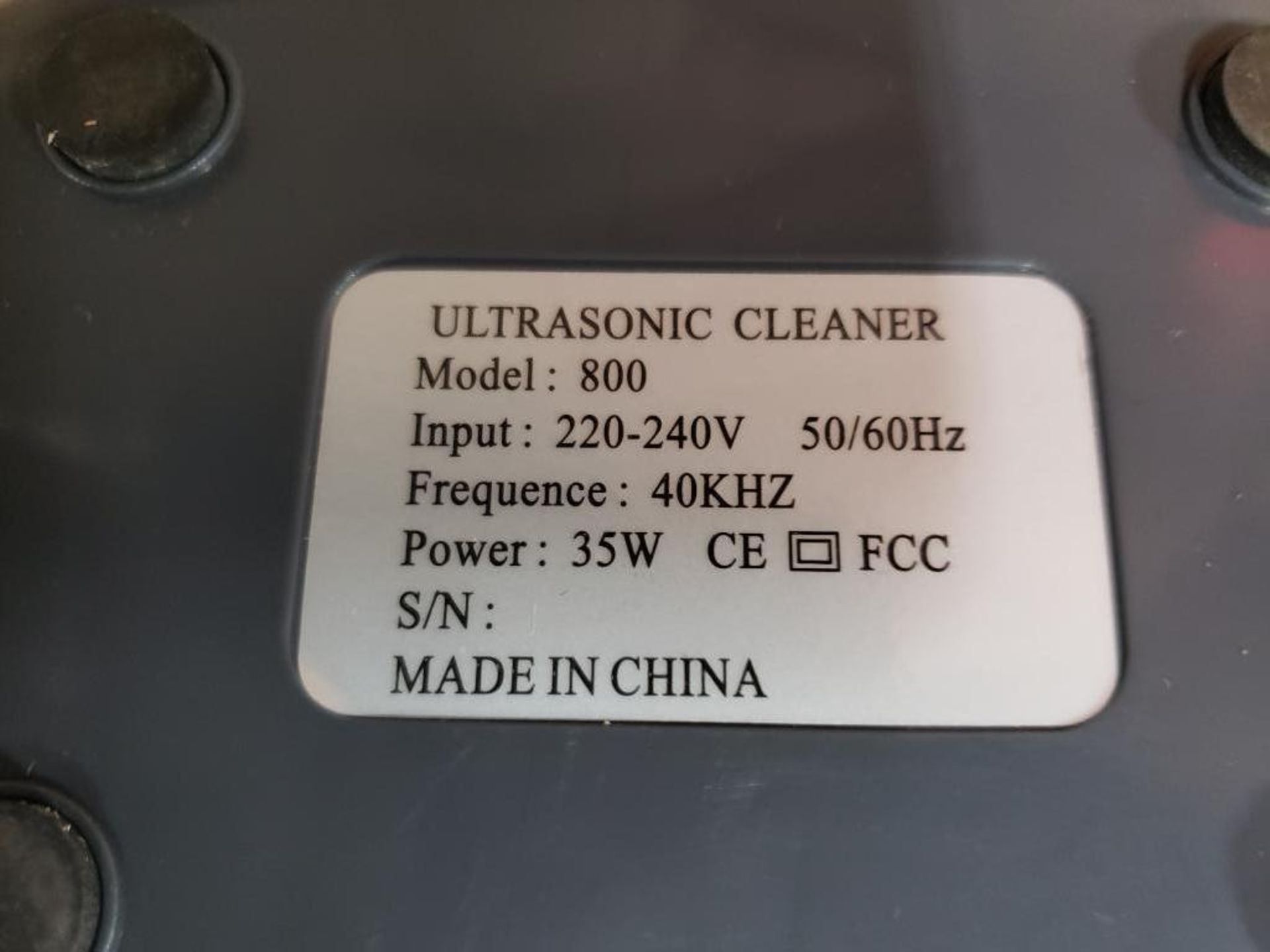 Ultrasonic Cleaner Model: 800. - Image 4 of 5
