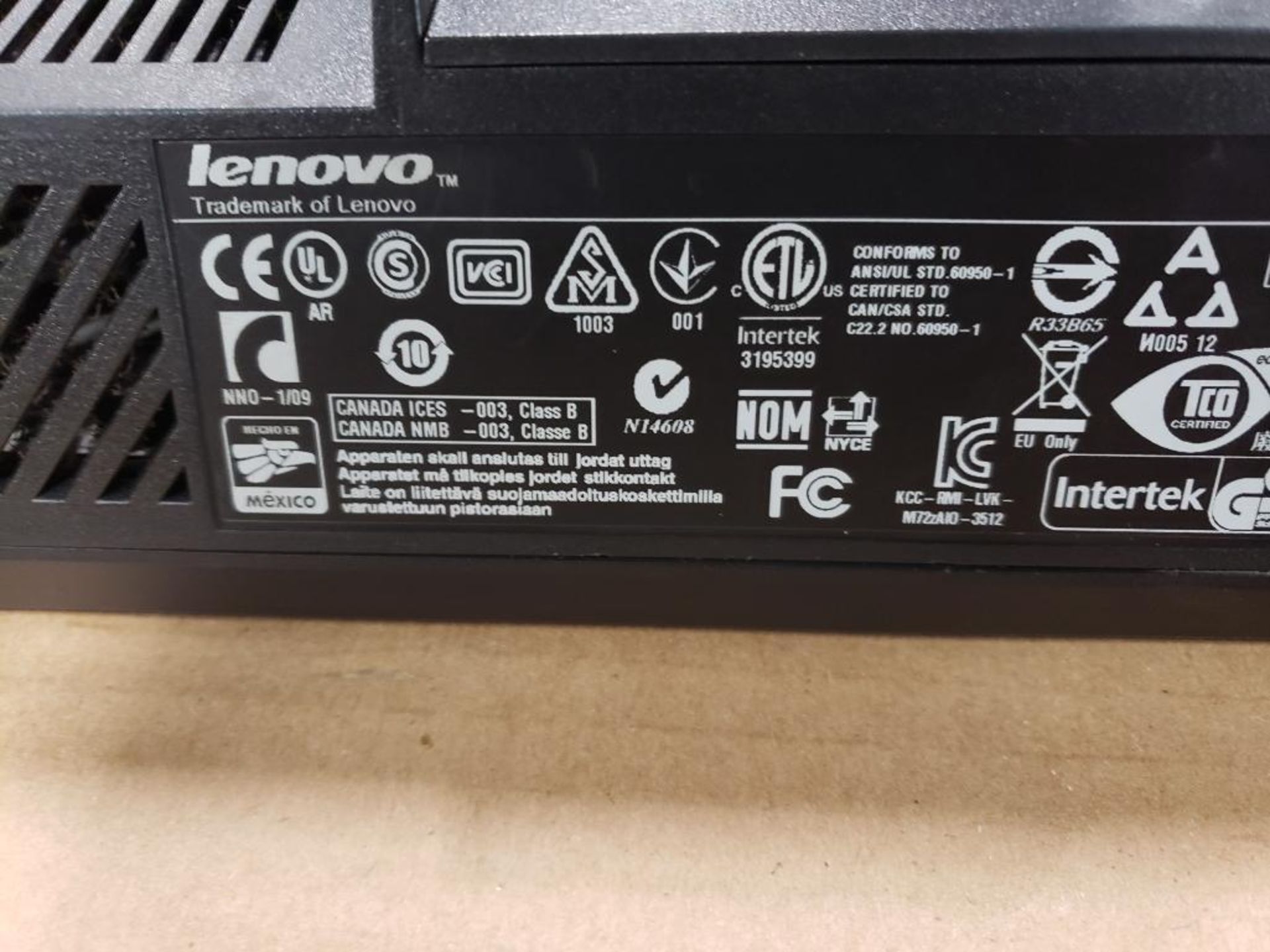 Lenovo ThinkCentre M72z All-in-One PC. Machine Type: 3548, M/N: D1U, S/N: MJ1023Y. - Image 11 of 13