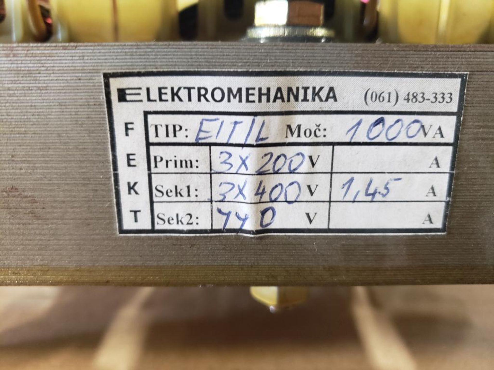 Elektromehanika EIT/L 1000VA transformer. - Image 2 of 4