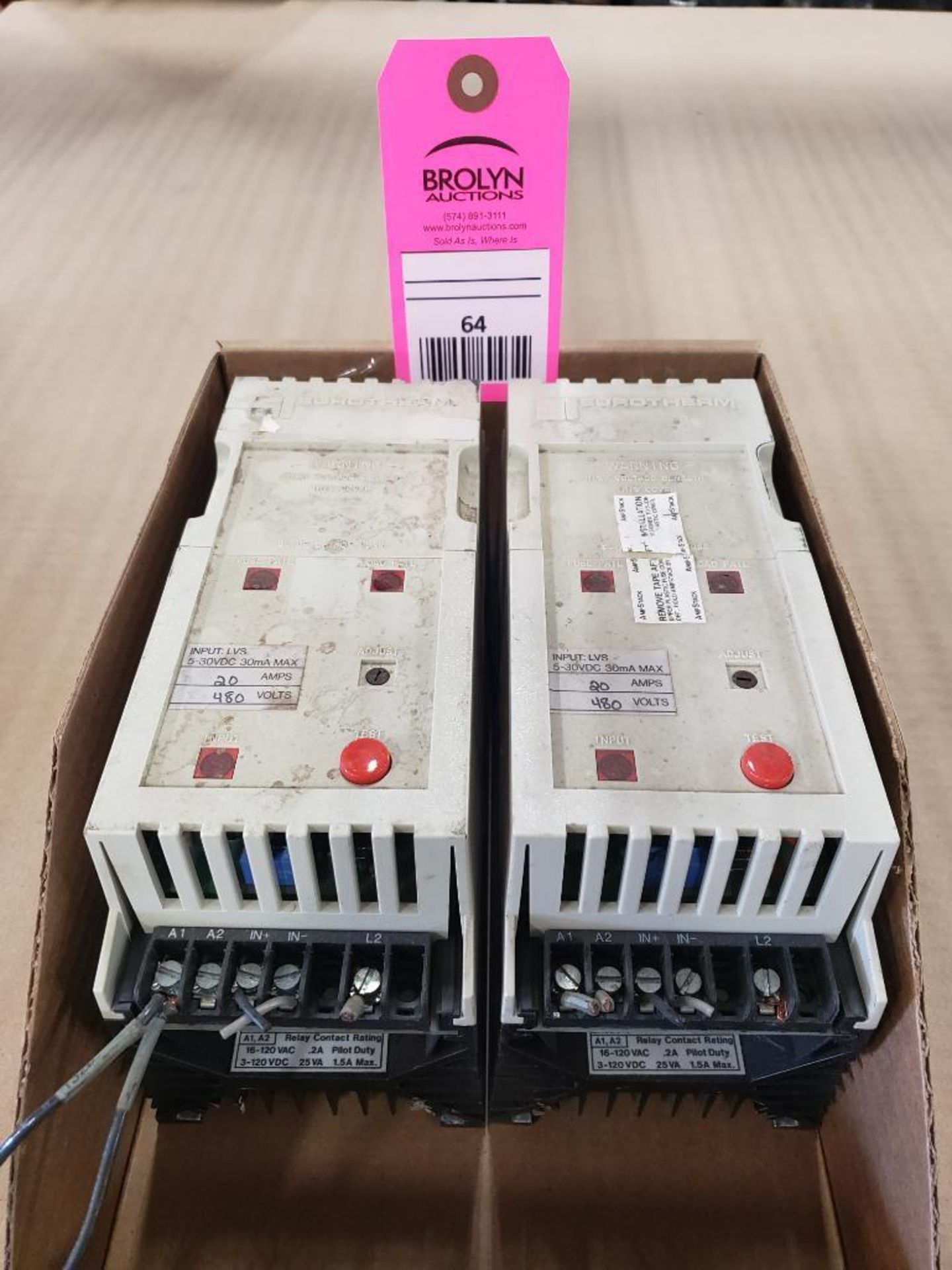 Qty 2 - Eurotherm AmpStack 20A480V/LVS/PLF power controller.