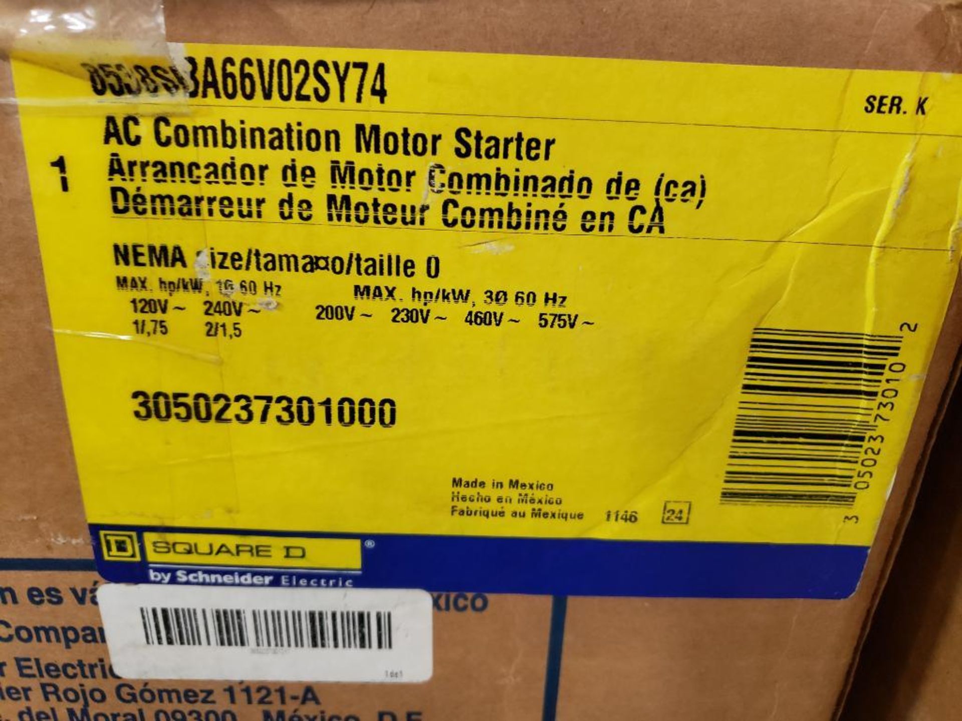 Square-D 8538SBA66V02SY74 AC Combination motor starter. New in box. - Image 2 of 4