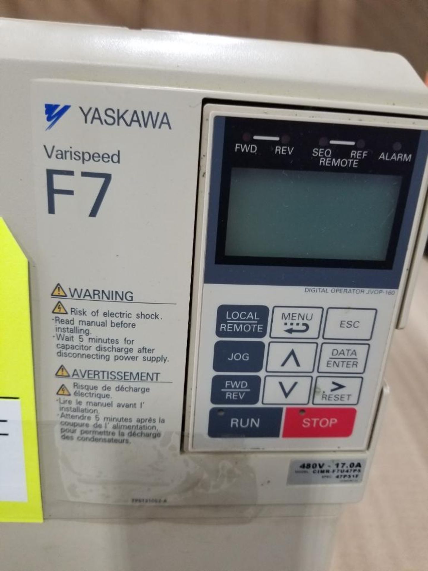 Yaskawa Varispeed F7 drive. CIMR-F7U47P5. - Image 3 of 9