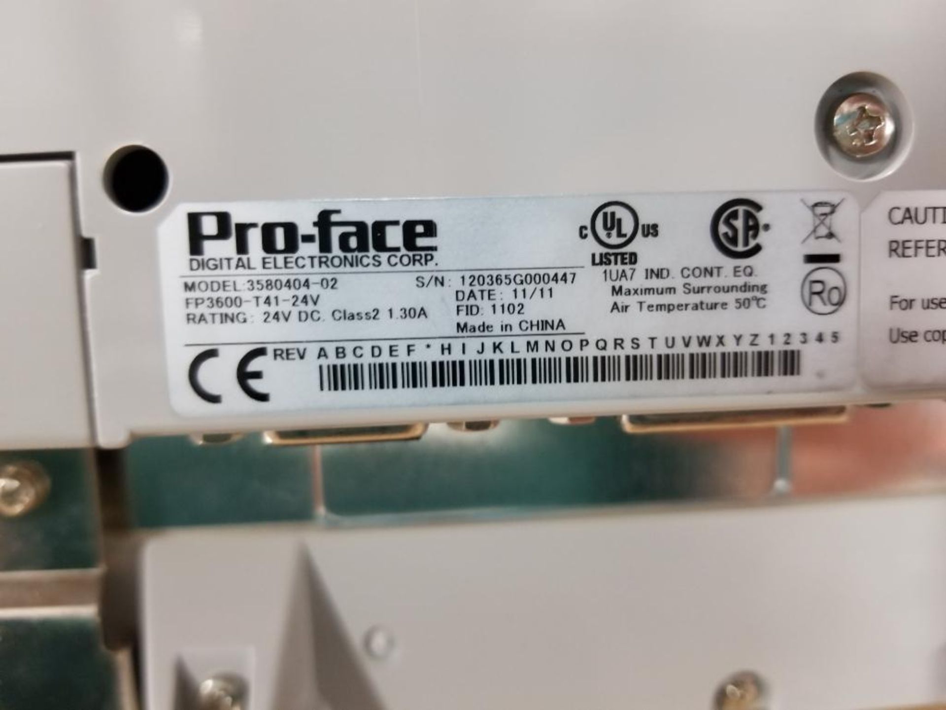 Pro-Face 3580404-02 FP3600-T41-24V user operator panel. - Image 5 of 9