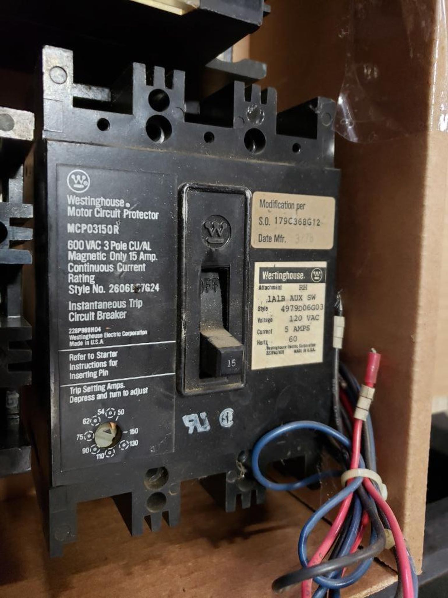 Qty 3 - Assorted electrical circuit breaker. Westinghouse. - Image 4 of 4