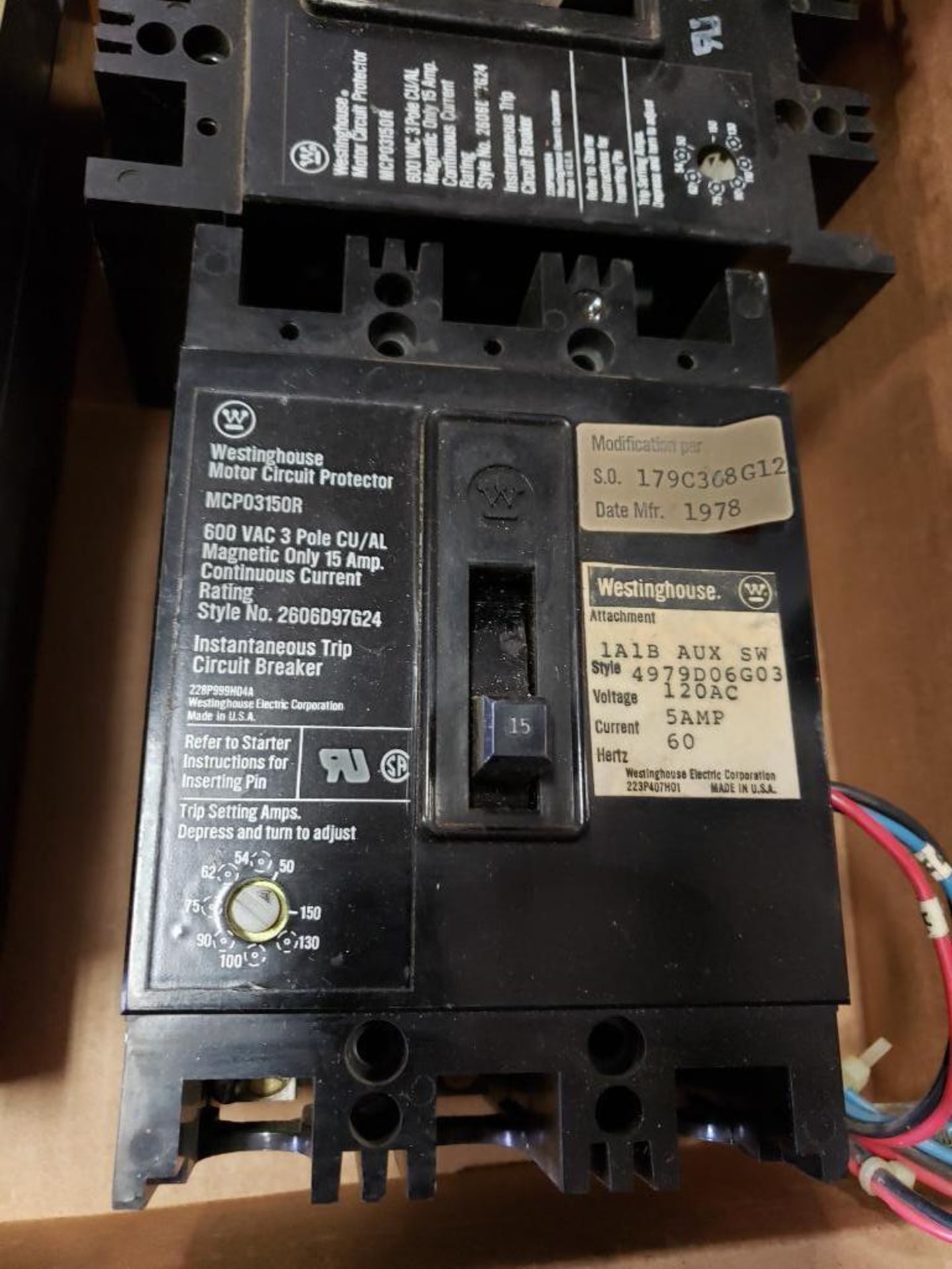 Qty 3 - Assorted electrical circuit breaker. Westinghouse. - Image 3 of 4