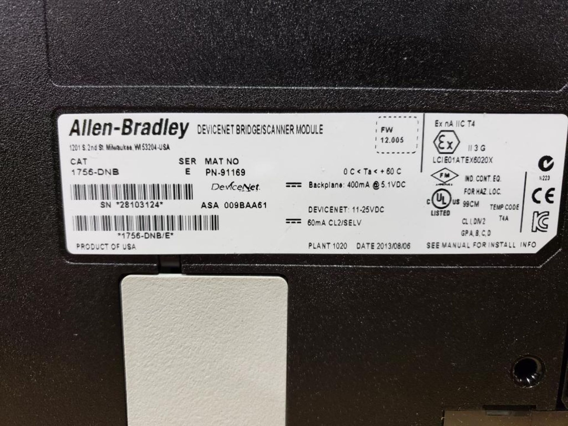 Qty 3 - Allen Bradley 1756-DNB Devicenet bridge/scanner module. - Image 4 of 5