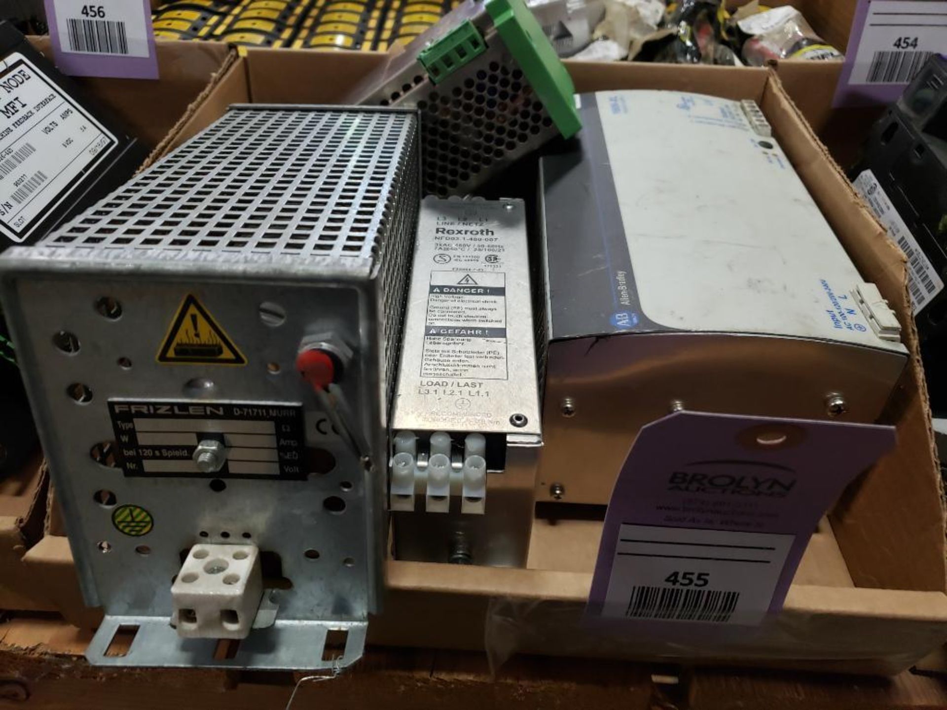 Qty 4 - Assorted electrical power supply. Allen Bradley, Rexroth, Phoenix, Frizlen.