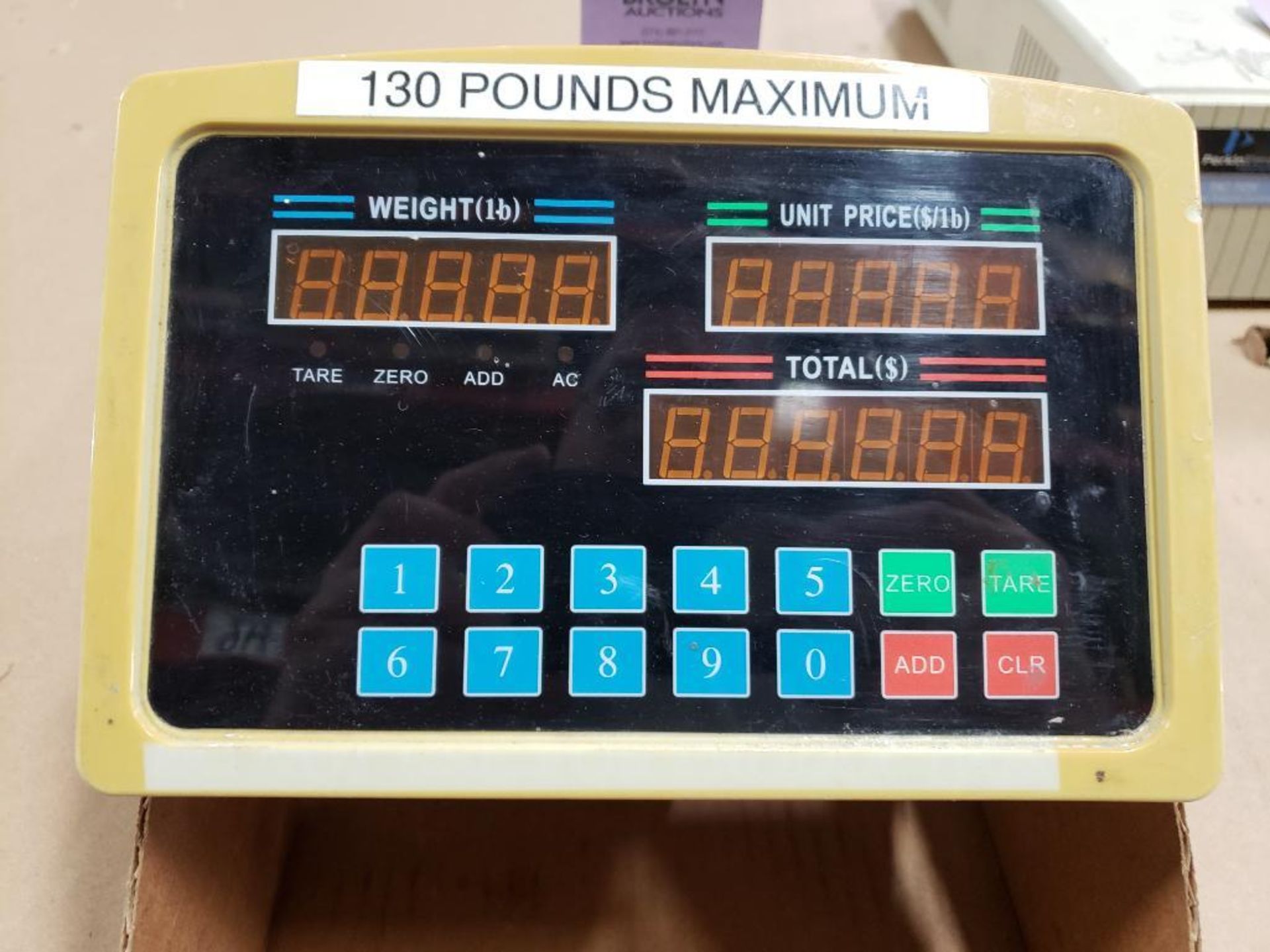 130 LBS Max digital scale readout. - Image 2 of 3