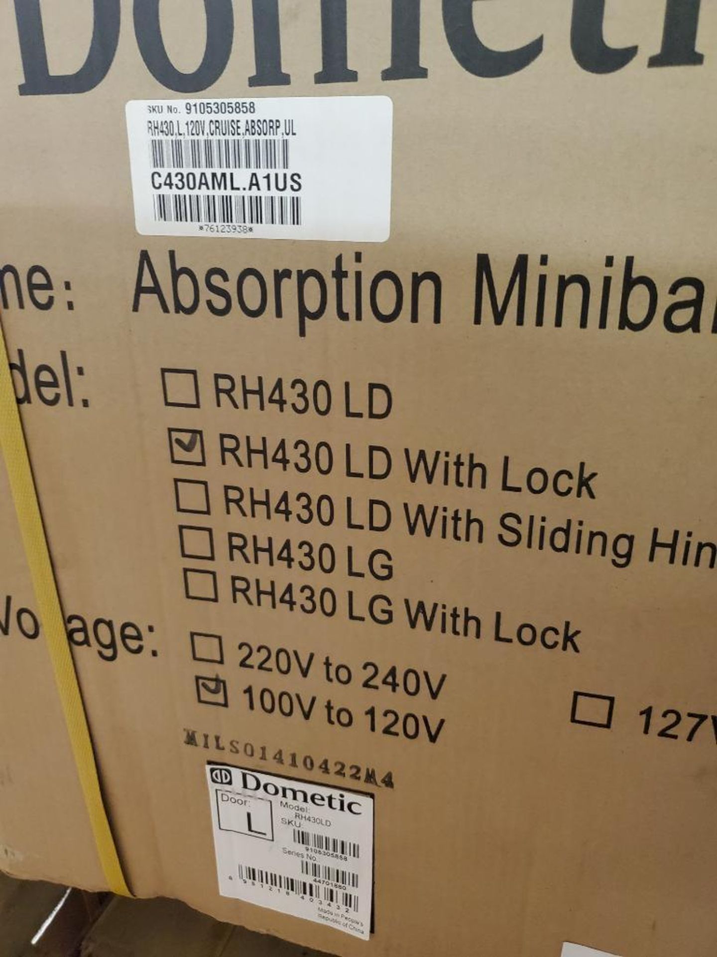 Qty 3 - Dometic Absorption Minibar. Model RH430LD w/ lock. 100-120v. New in box. - Image 3 of 3