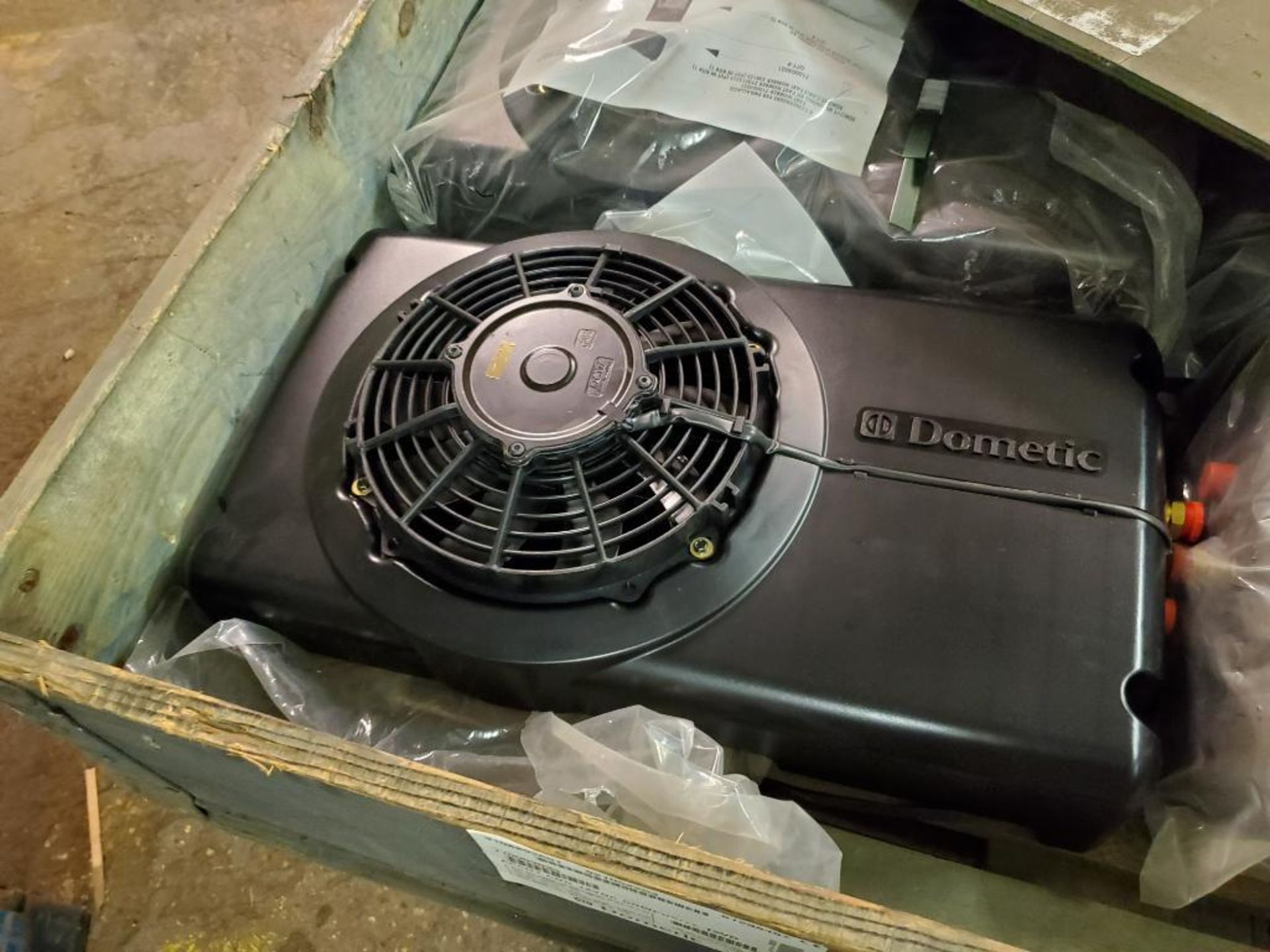 Qty 4 - Dometic 12 volt ACCH7 condensing AC unit. Part of Blizzard Turbo system. New in bulk crate.