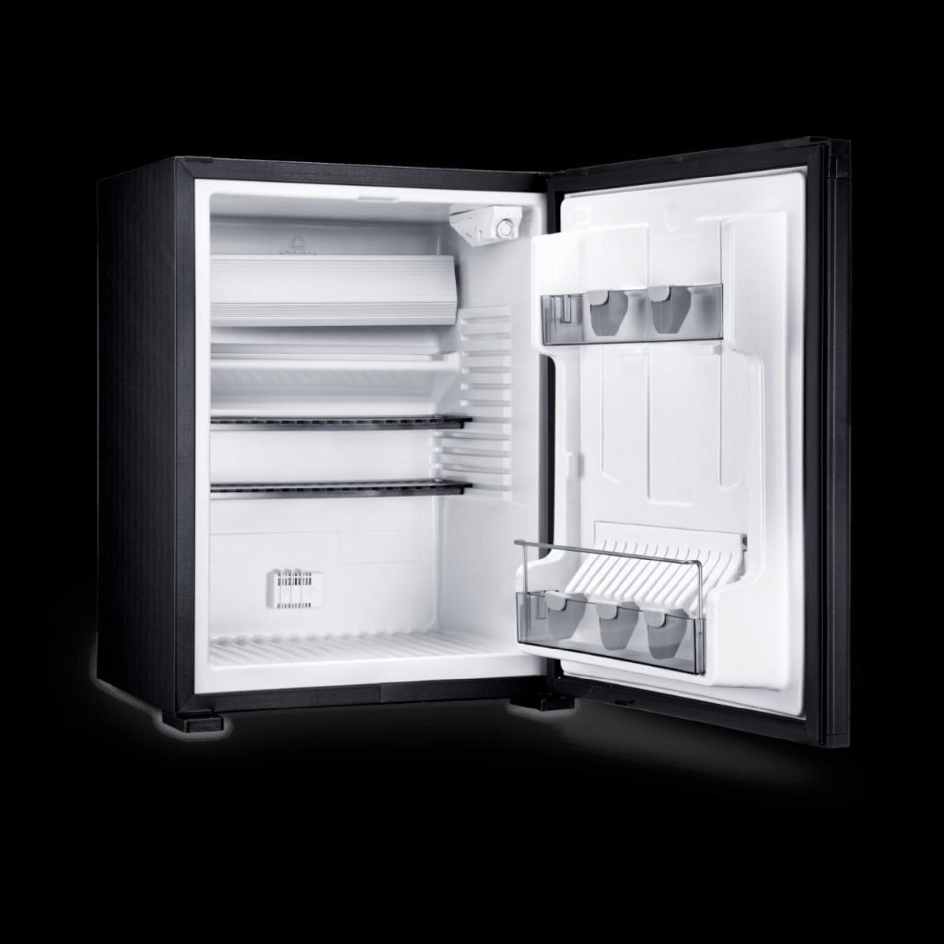 Qty 3 - Dometic refrigerator. Model RH141DG. 120v, black. New in box. - Image 2 of 4
