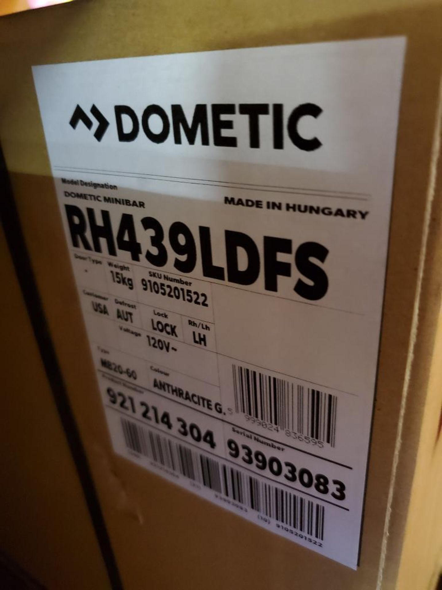 Qty 4 - Dometic minibar. Model RH449LDFS. 120v. New in box. - Image 4 of 4