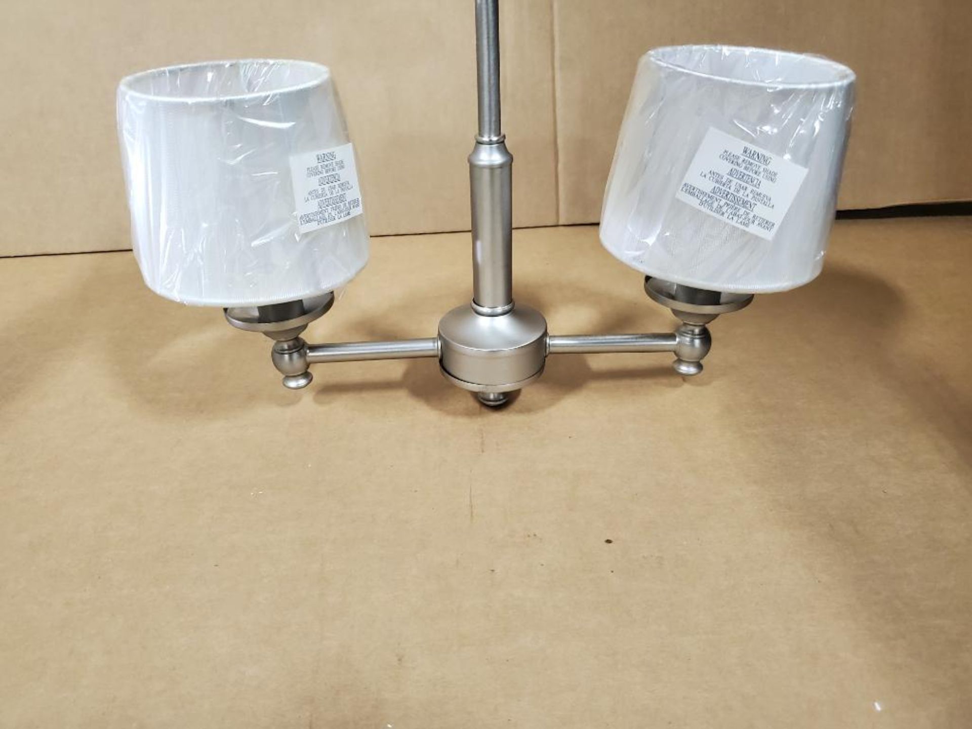Qty 96 - SunLink 12 volt 2-light chandelier. Part #RV-185302-401. New in bulk box. - Image 2 of 9