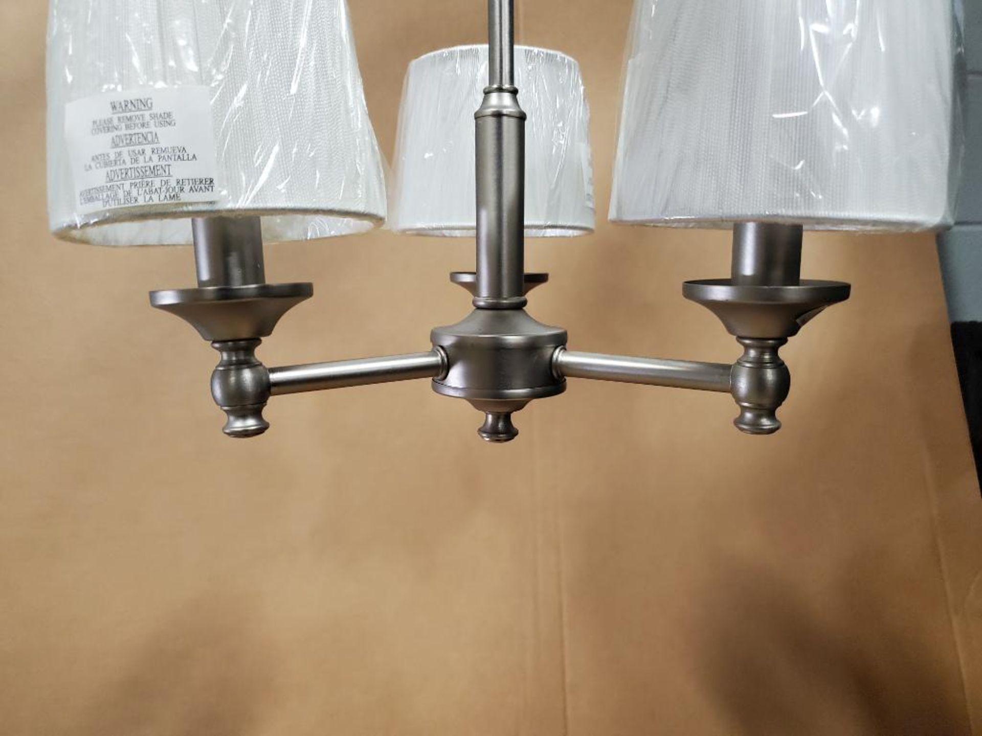 Qty 112 - SunLink 12 volt 3-light chandelier. Part #RV-185303-401. New in bulk box. - Image 3 of 10