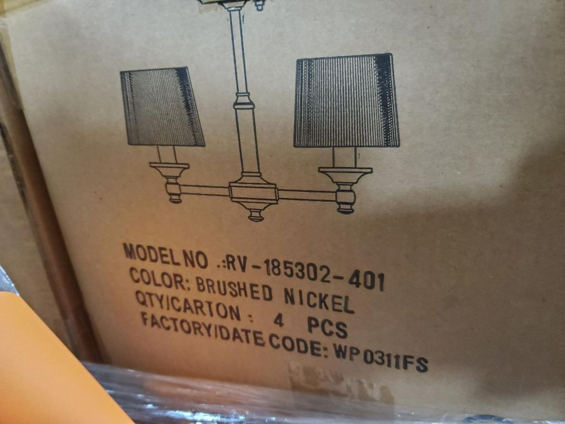 Qty 96 - SunLink 12 volt 2-light chandelier. Part #RV-185302-401. New in bulk box. - Image 7 of 9