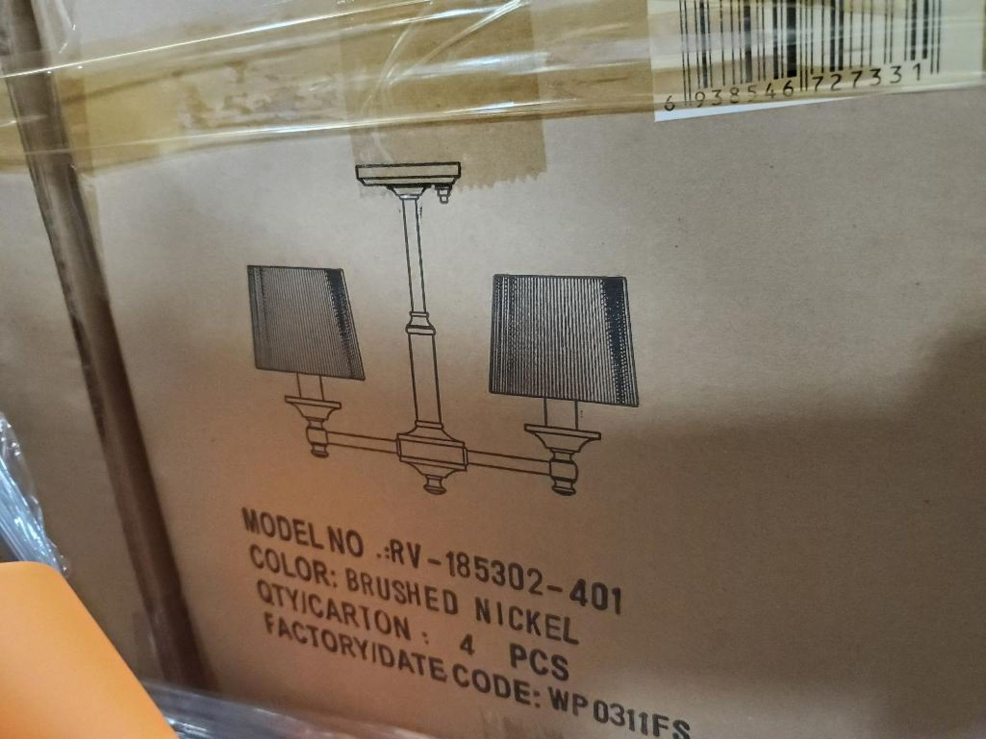 Qty 96 - SunLink 12 volt 2-light chandelier. Part #RV-185302-401. New in bulk box. - Image 8 of 9