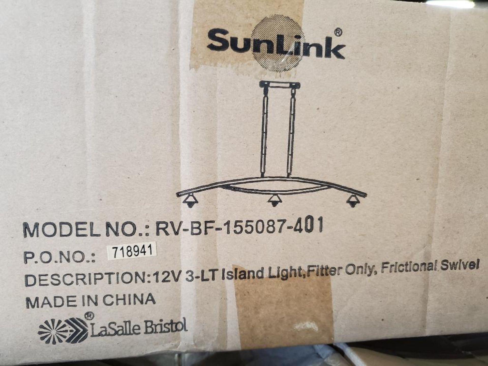 Qty 148 - SunLink 12V 3-LT island light fitter. Model RV-BF-155087-401. New in bulk box. - Image 8 of 10
