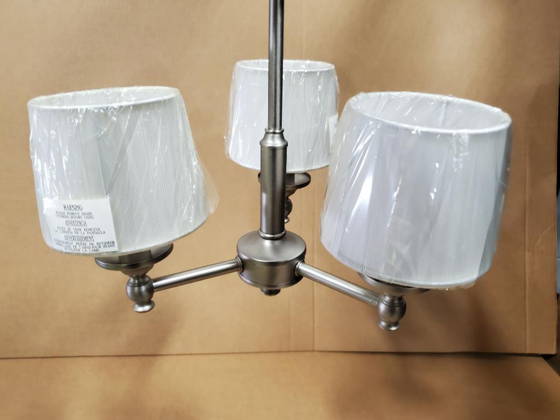 Qty 112 - SunLink 12 volt 3-light chandelier. Part #RV-185303-401. New in bulk box. - Image 2 of 10