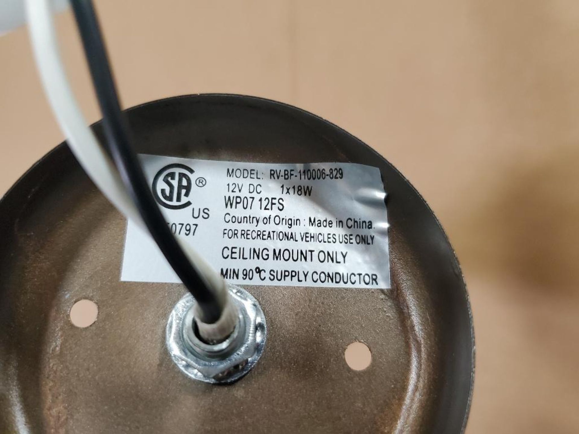 Qty 156 - SunLink 12 volt 1-bulb stick pendant light. Part #RV-BF-110002-829. New in bulk box. - Image 10 of 14