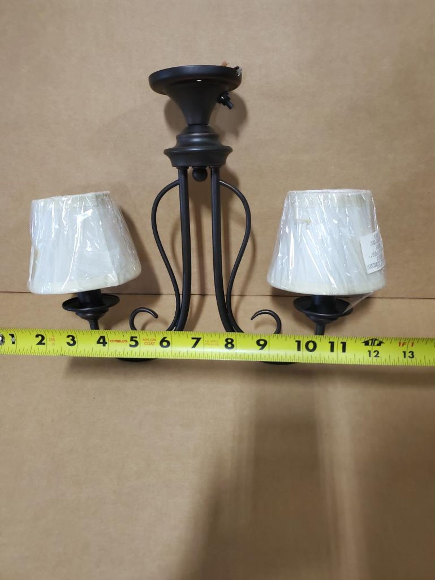 Qty 159 - SunLink 12 volt 2-light chandelier w/ shade. Part # RV-181302-744. New in bulk box. - Image 2 of 9