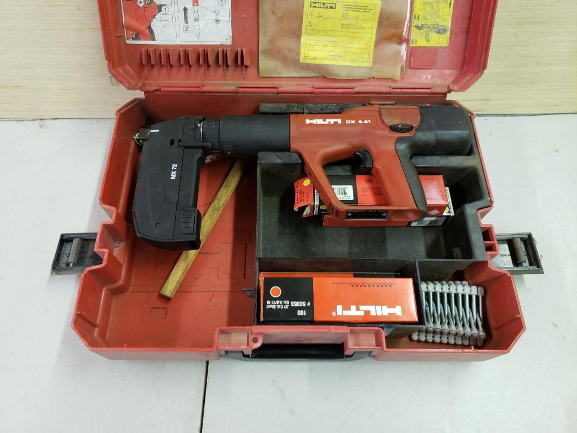 Hilti DXA41 powder actuated tool, with MX72 magazine.