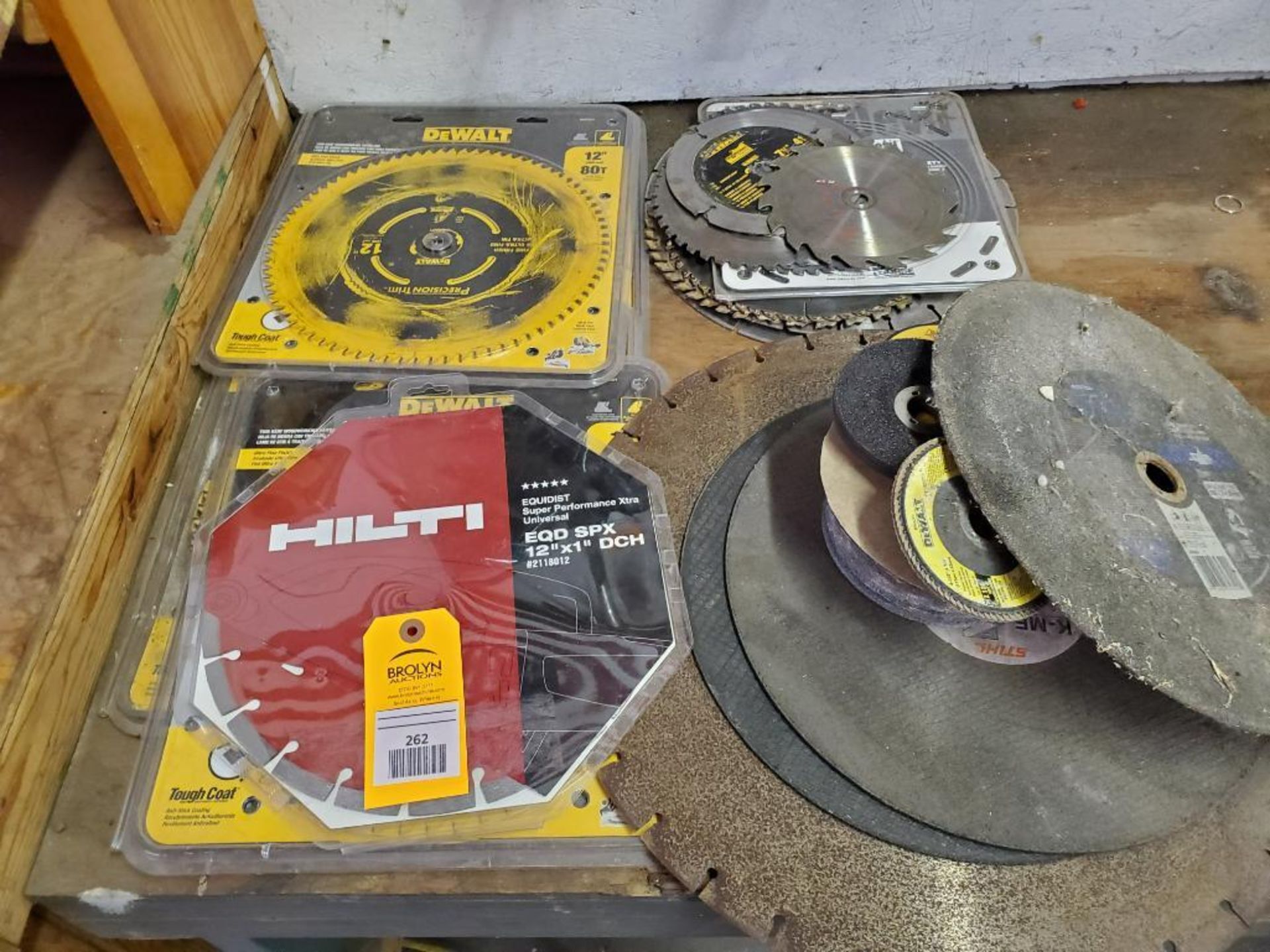 Large assortment of saw blades.