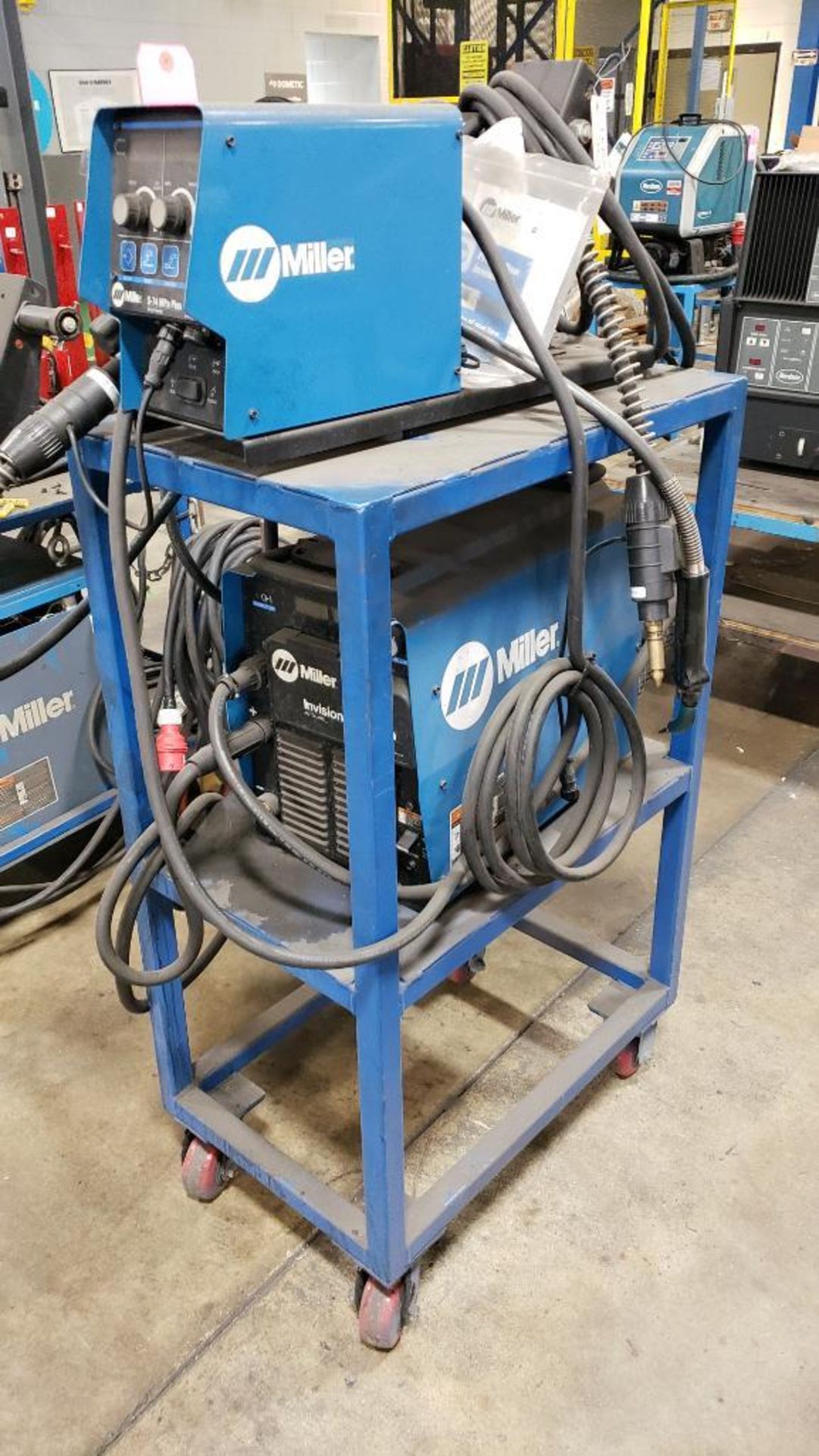 Miller Invision 352 MPa auto-line w/ Miller S-74 MPa Plus wire feeder welding system. - Image 9 of 15