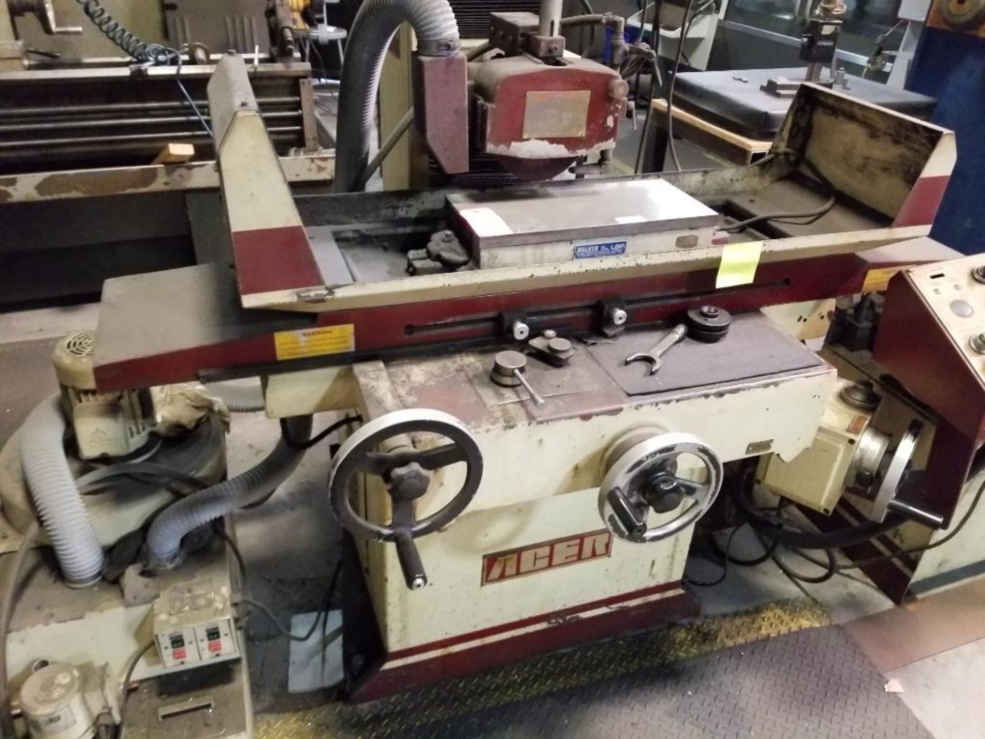 ACER AGS-1020AHD surface grinder unit. Walker 18x8 electromagnetic chuck.