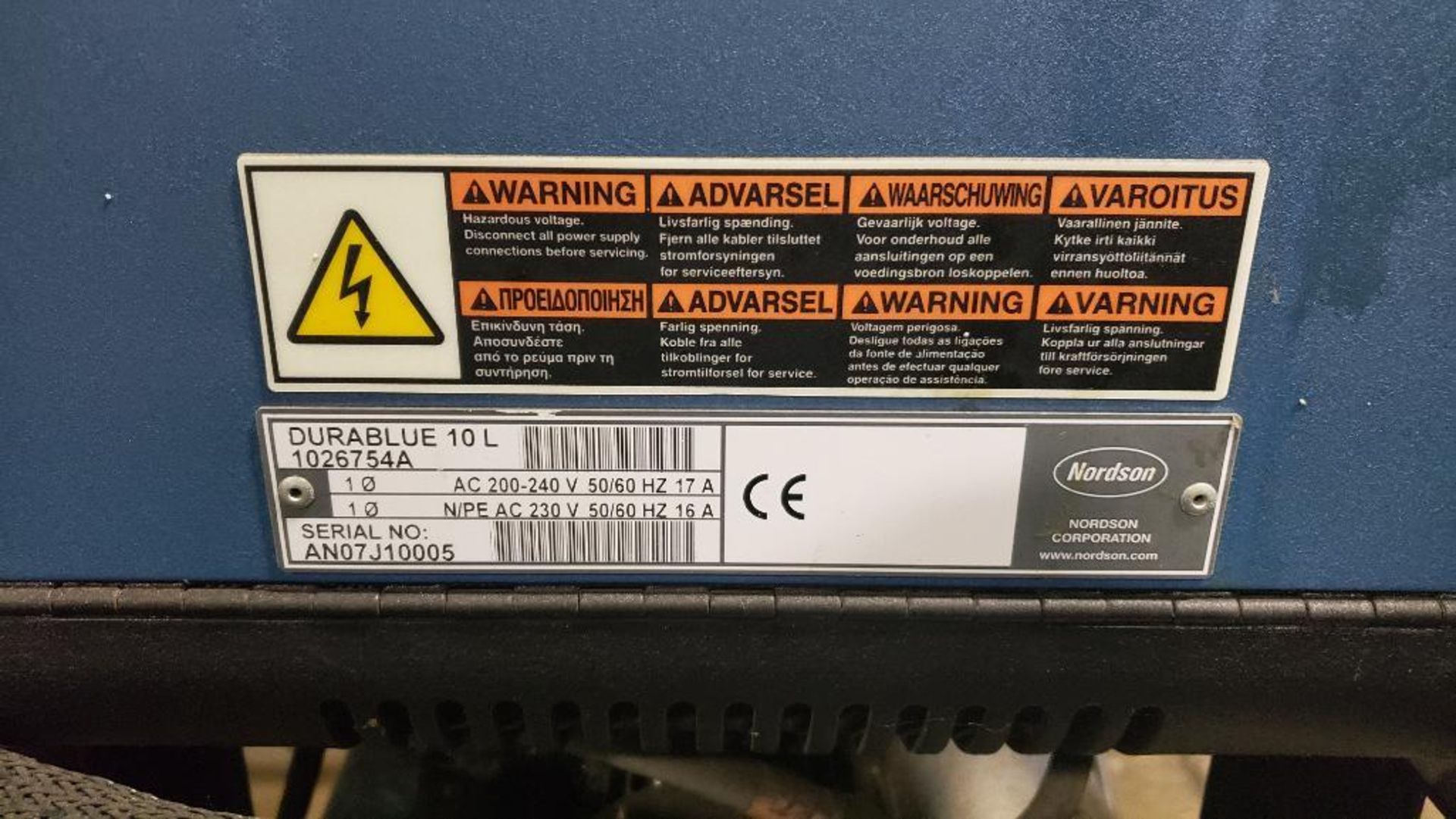 Nordson DuraBlue 10 adhesive dispensing system. 1026754A. - Image 4 of 8