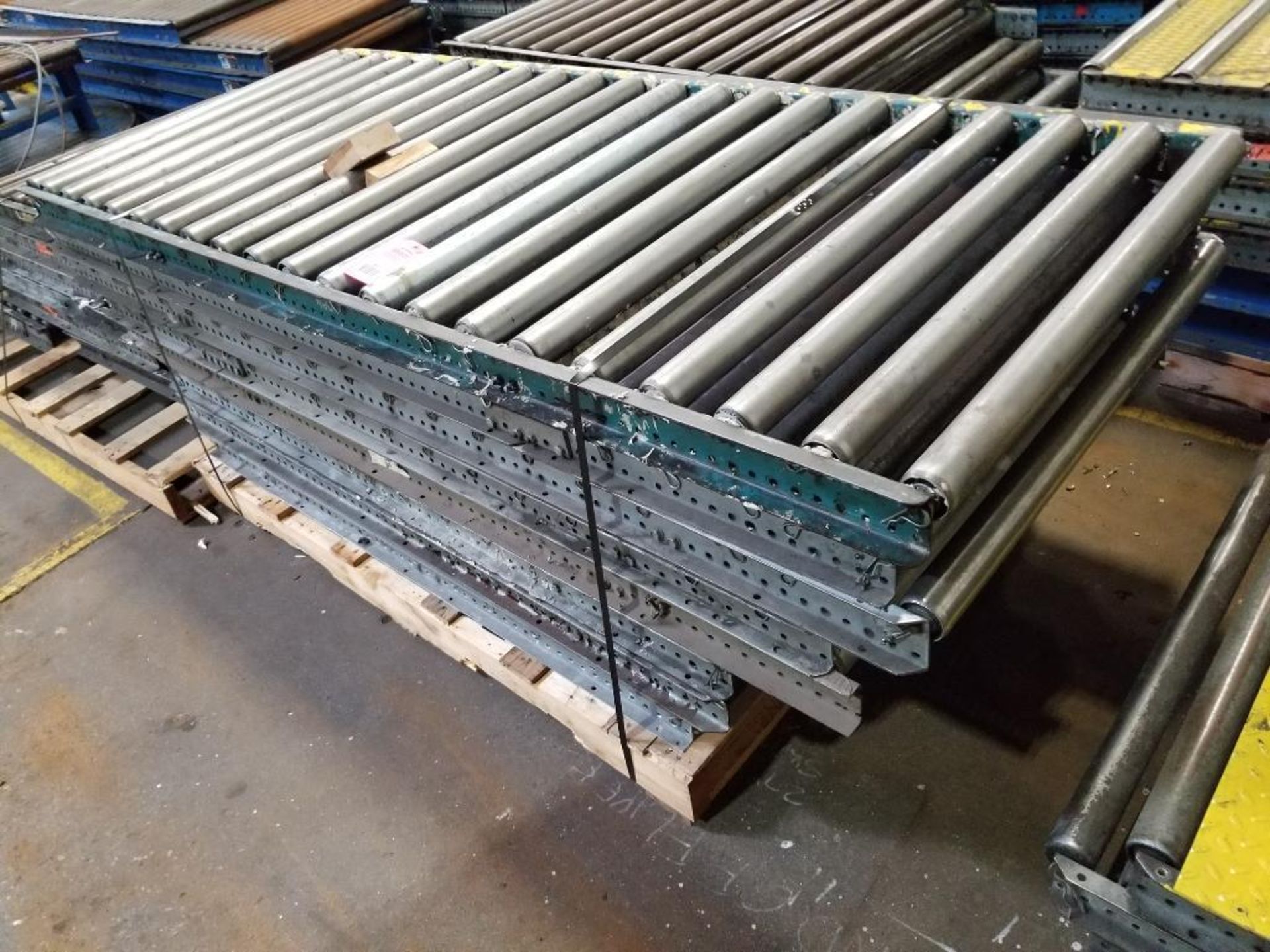Qty 8 - Assorted roller conveyor section. 34" Wide.