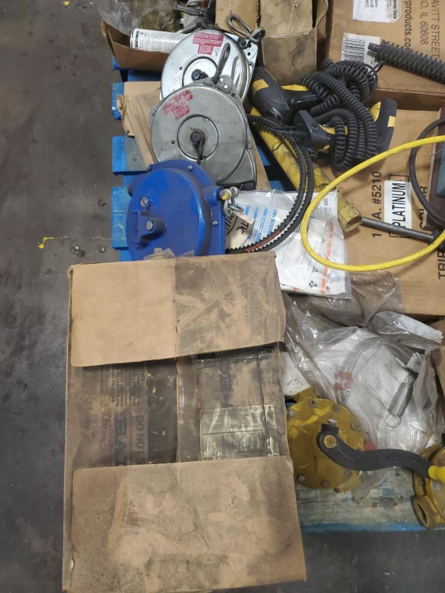 Pallet of assorted equipment. Tool balancers, scanners, air line equipment. - Image 4 of 6