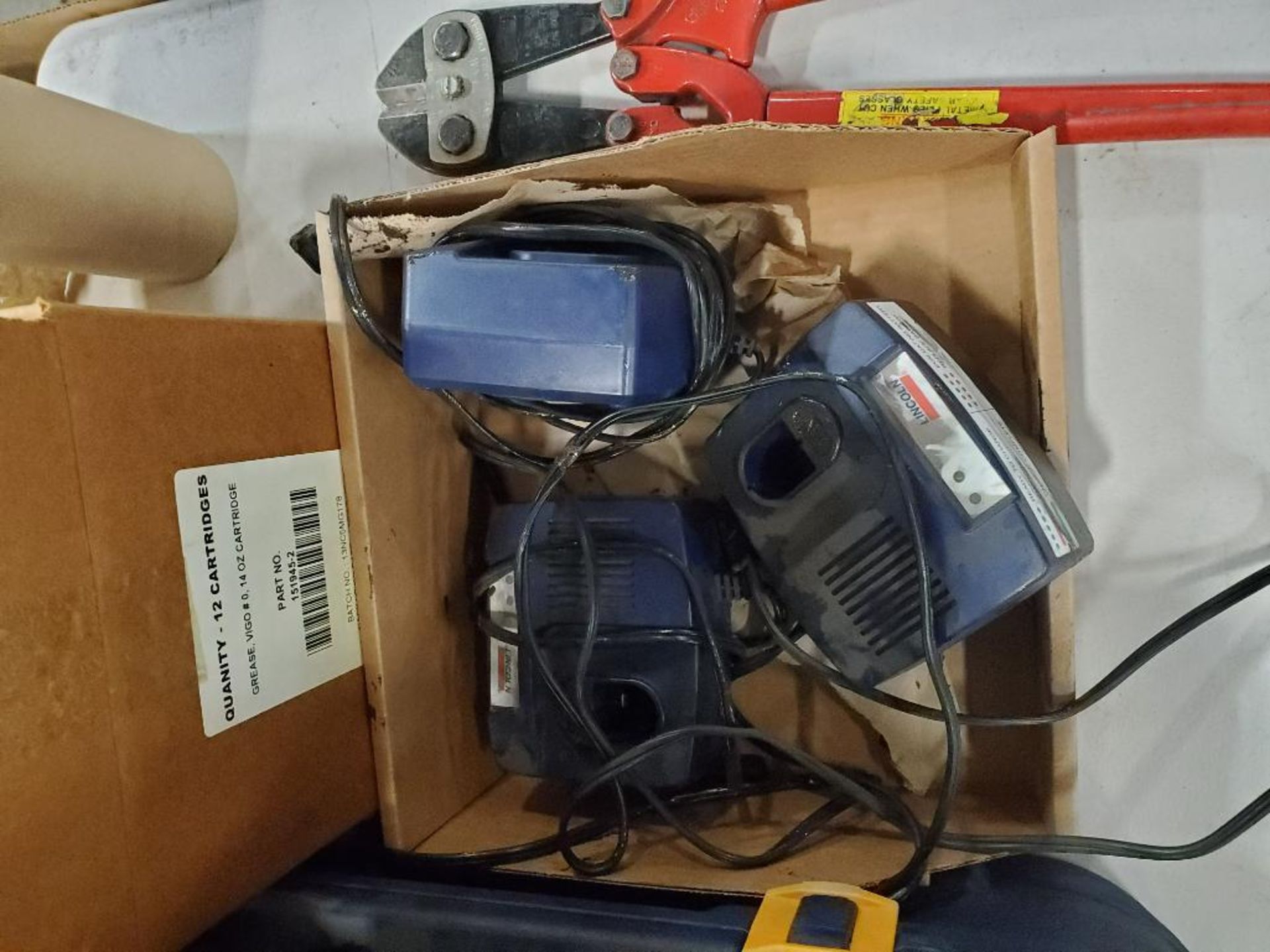 Assorted electrical power supply, cords, chargers, hand tool cutter, hand held scanners. - Image 8 of 17