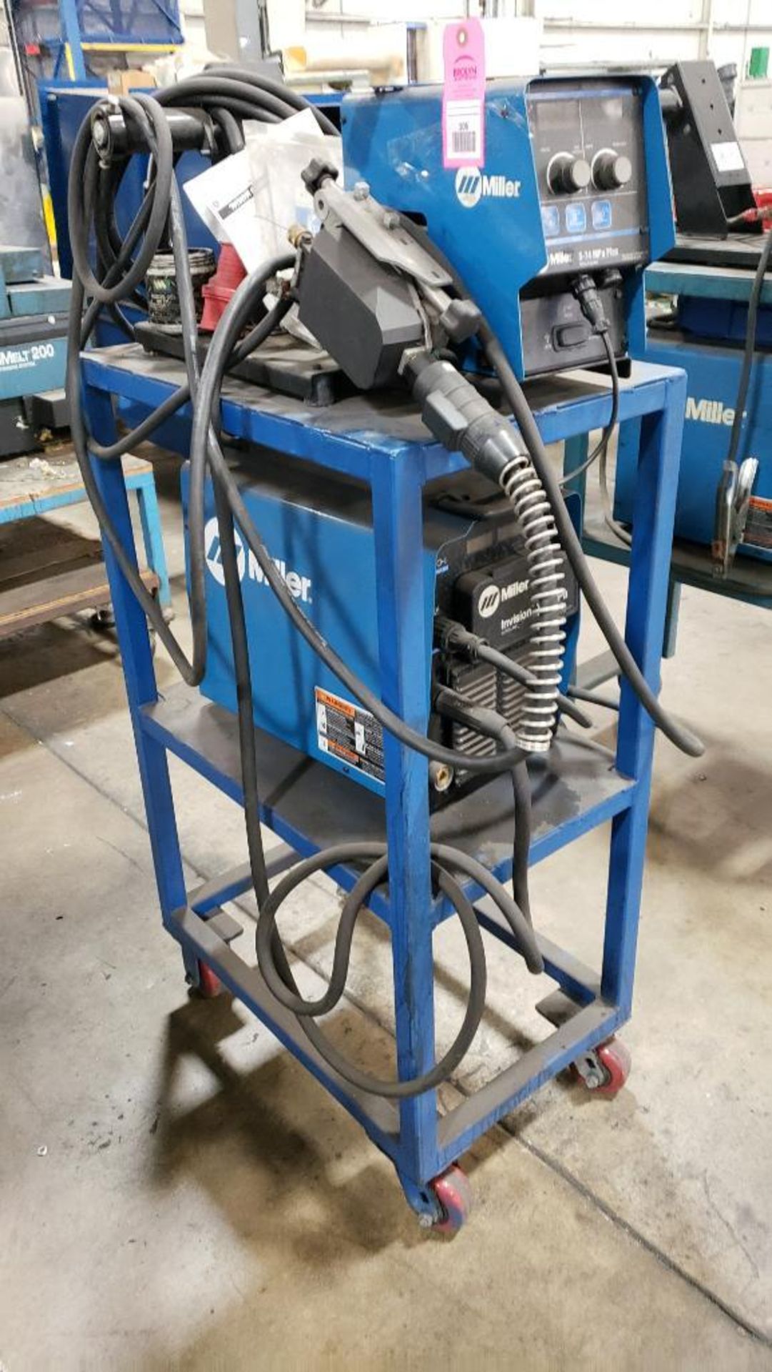 Miller Invision 352 MPa auto-line w/ Miller S-74 MPa Plus wire feeder welding system.