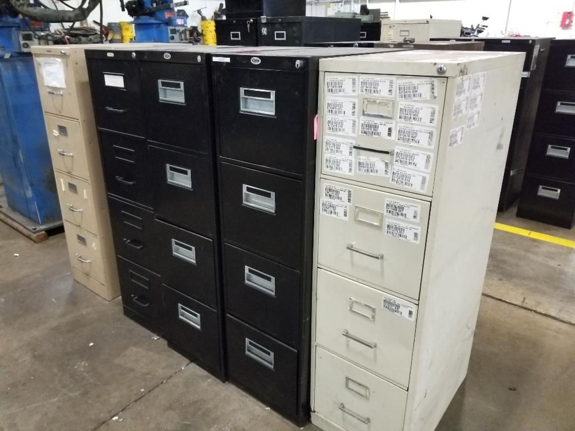 Qty 5 - Filing cabinets. 15x28x52 WxDxH.